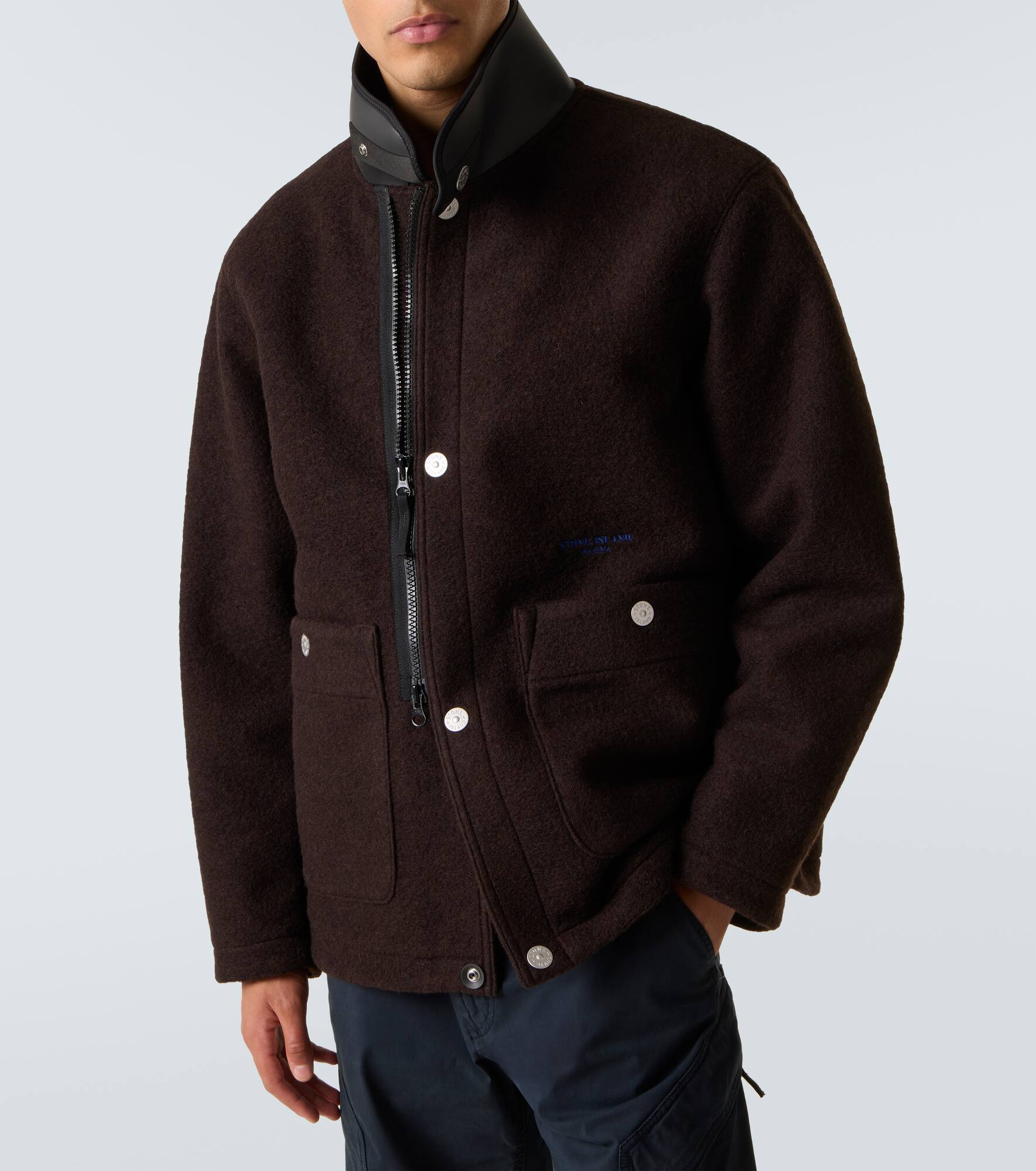 Logo wool-blend jacket - 5