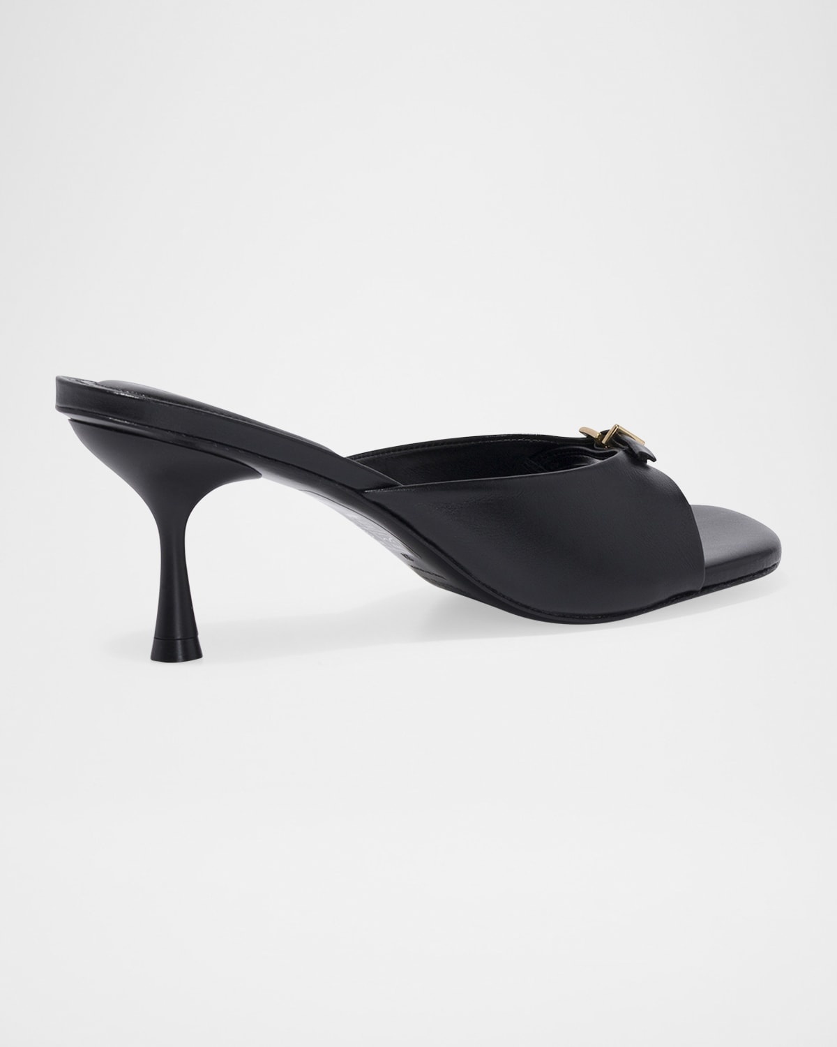 Carey Leather Buckle Mules - 4