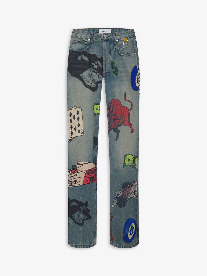 DOODLE PRINT DENIM - 1
