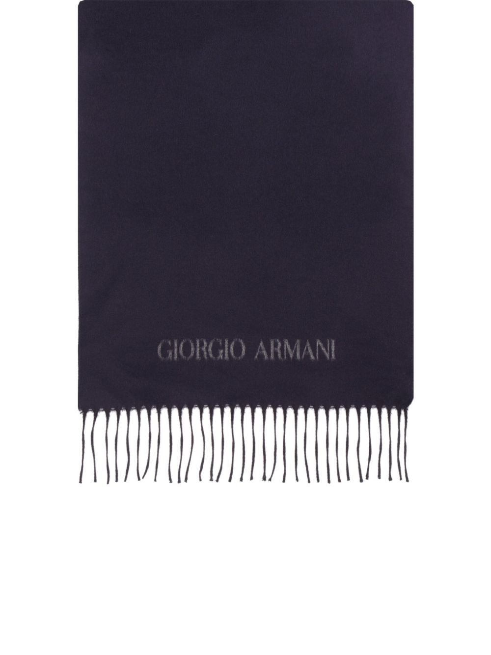 logo-detail fringed scarf - 2