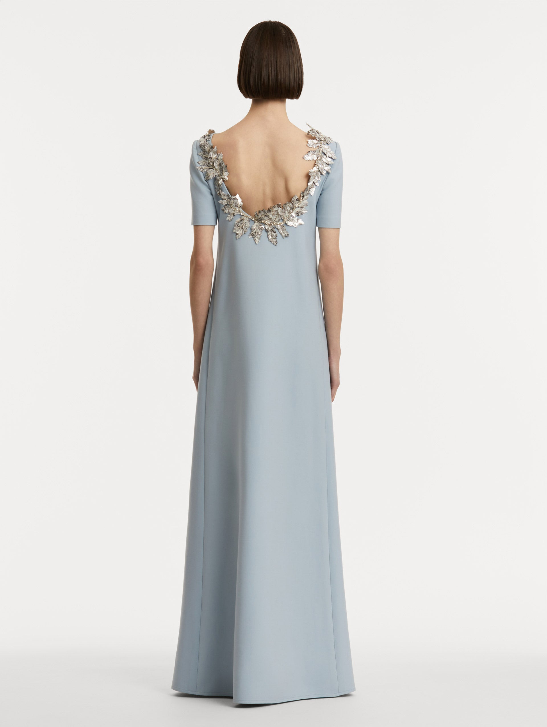 FERN SEQUIN EMBROIDERED OPEN BACK CAFTAN - 3