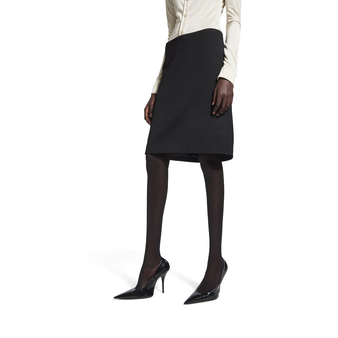 Women's Midi Skirt in Black - 5