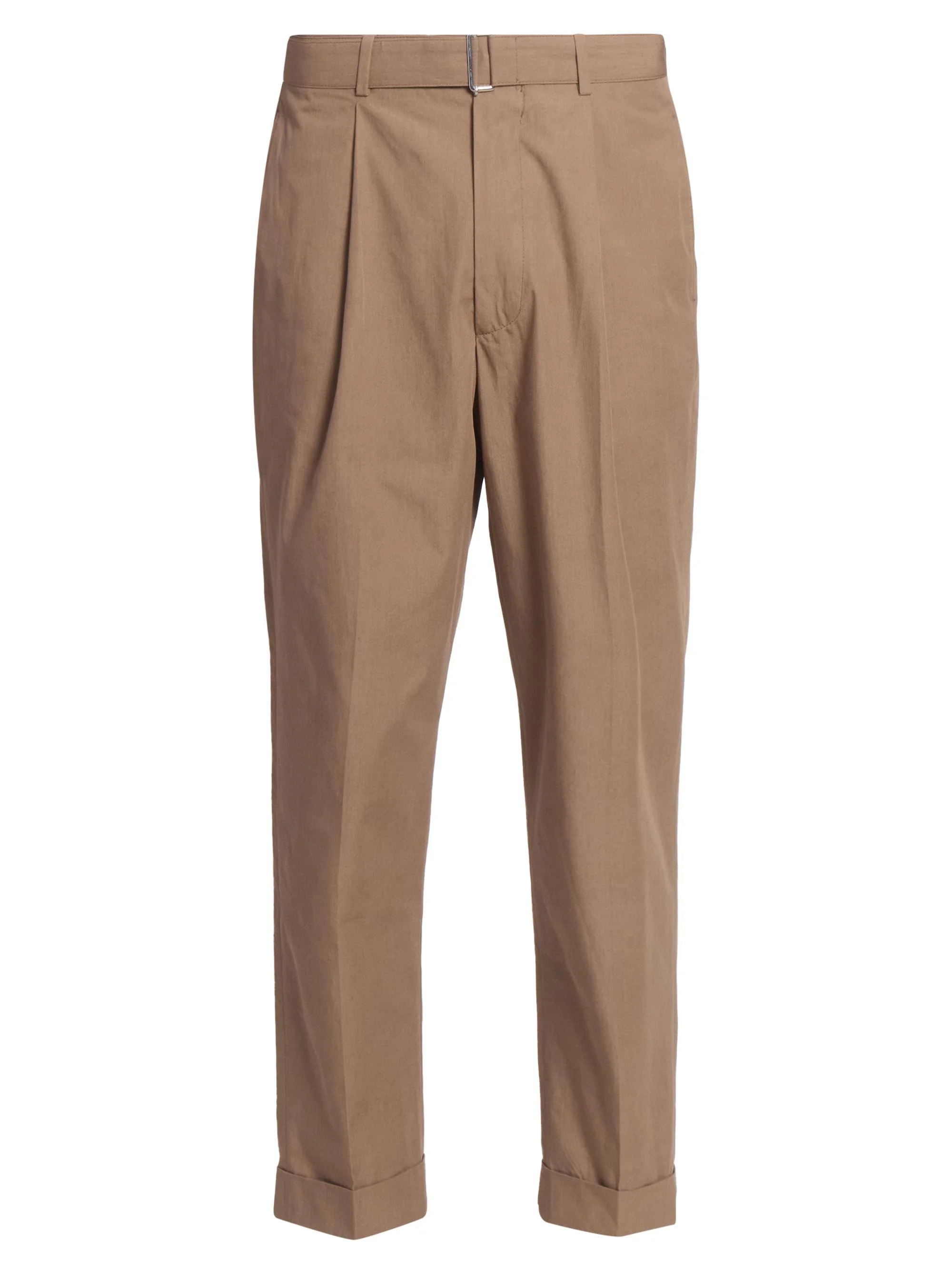 Men Hugo Cotton Poplin Pleated Trousers - Ginger Bread - 1
