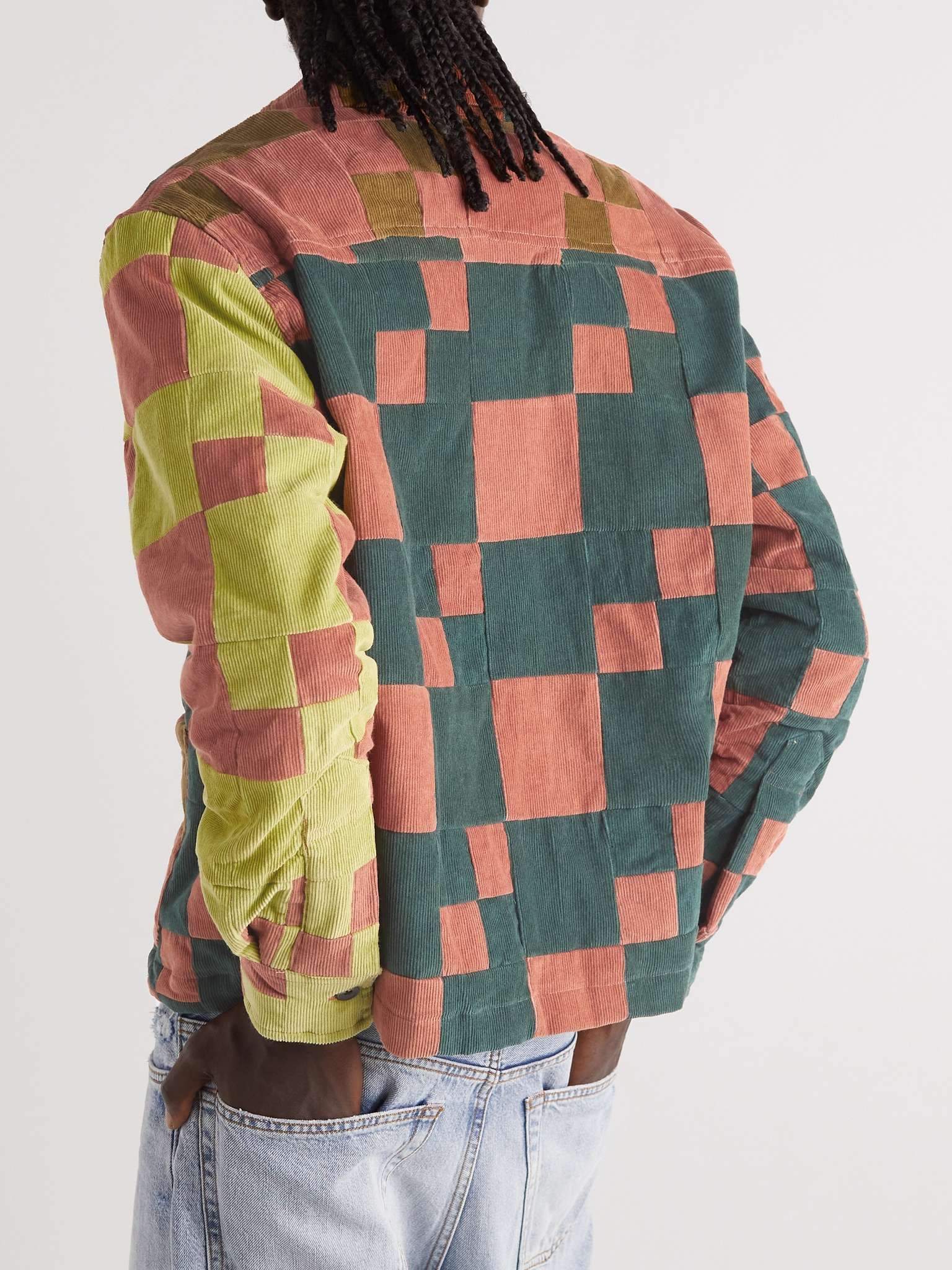 Camp-Collar Patchwork Cotton-Corduroy Overshirt - 7