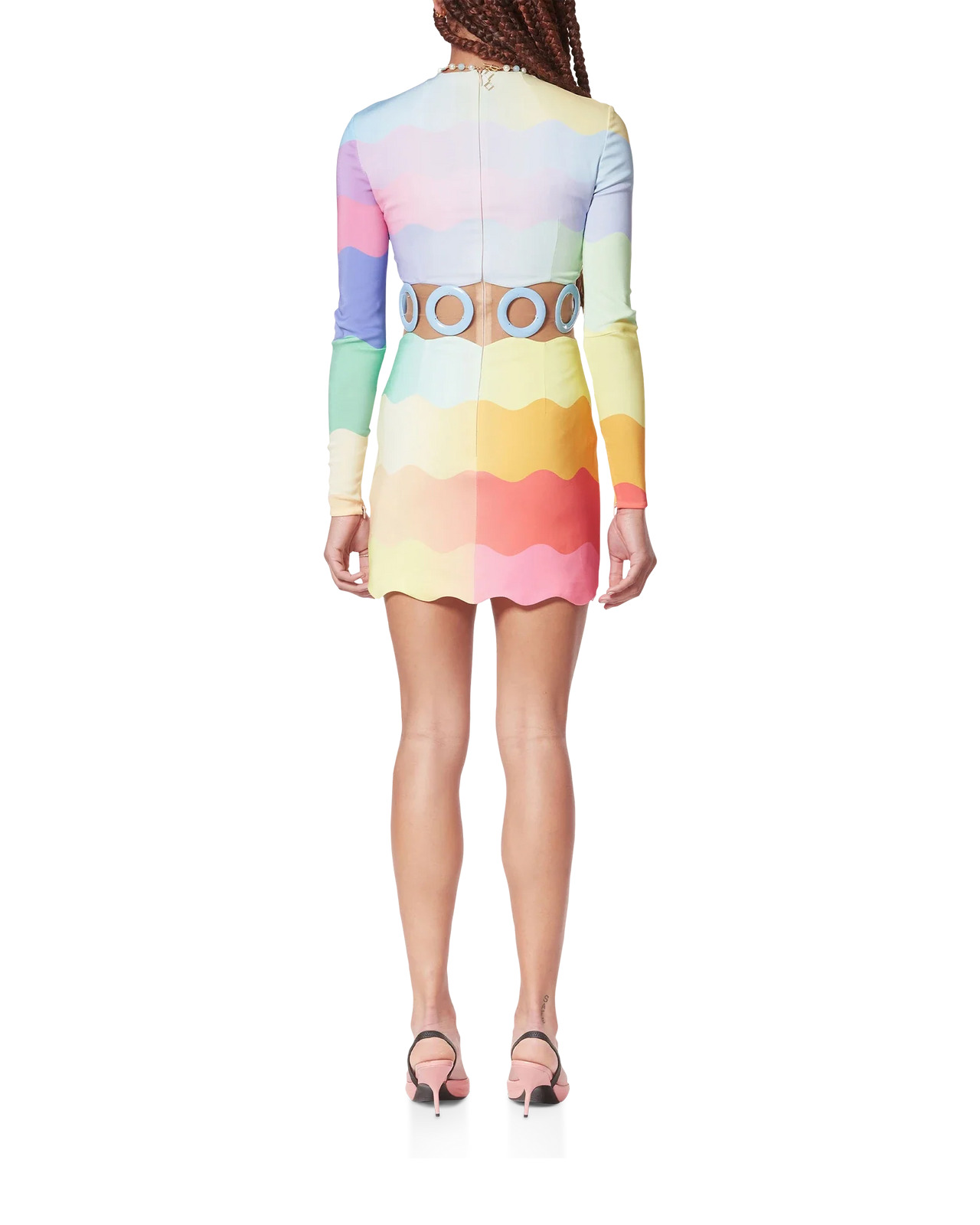 Rainbow Wave Cut-Out Mini Dress - 4