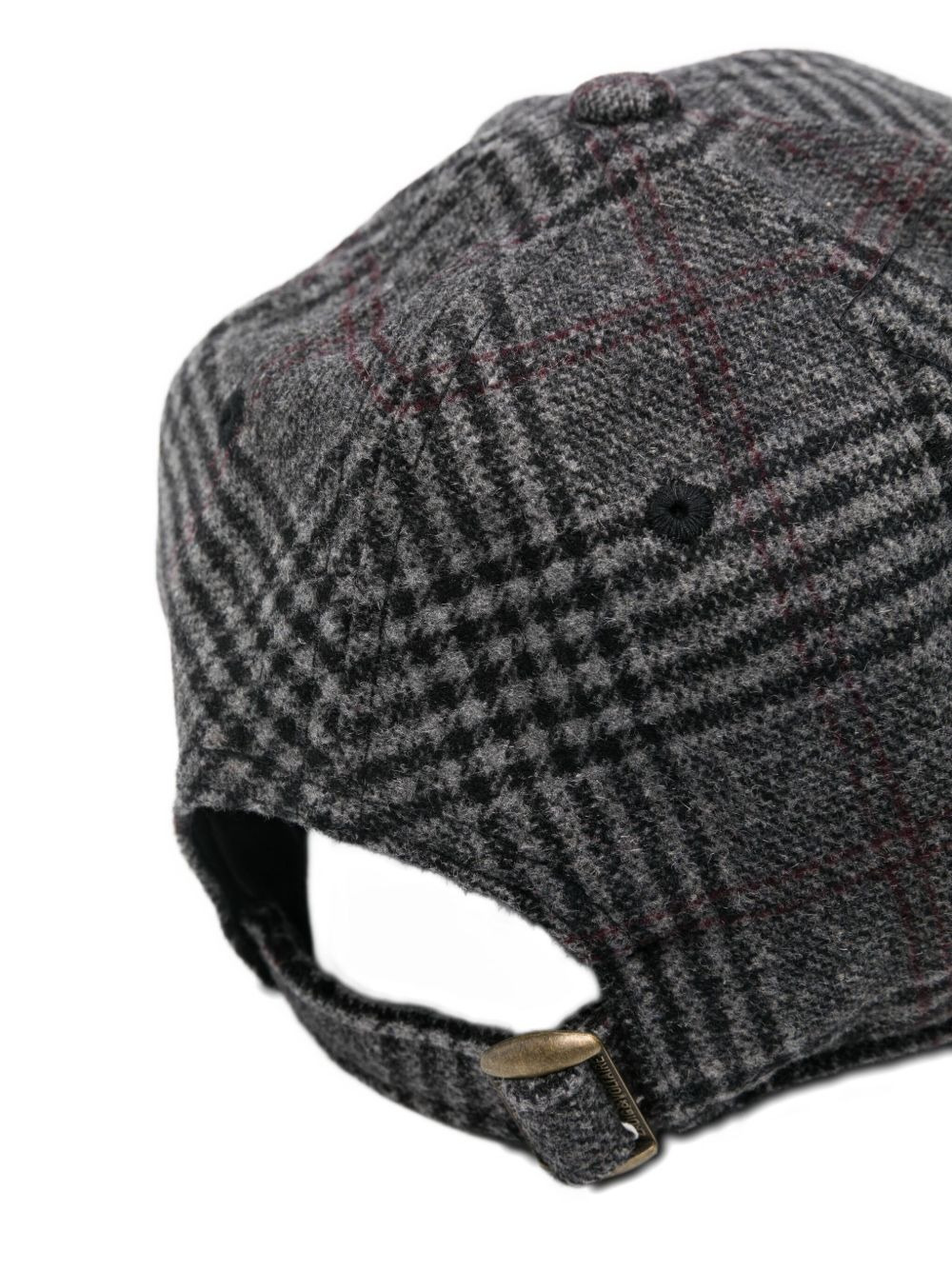 logo-embroidered checked cap - 3