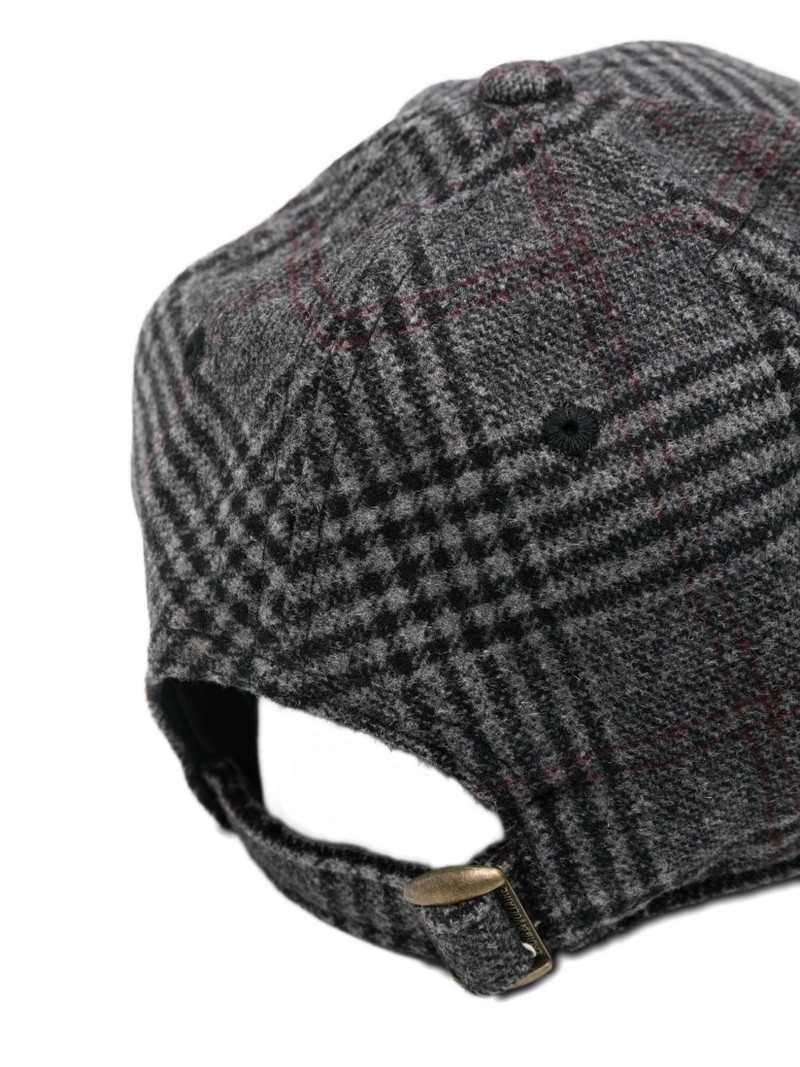 logo-embroidered checked cap 3