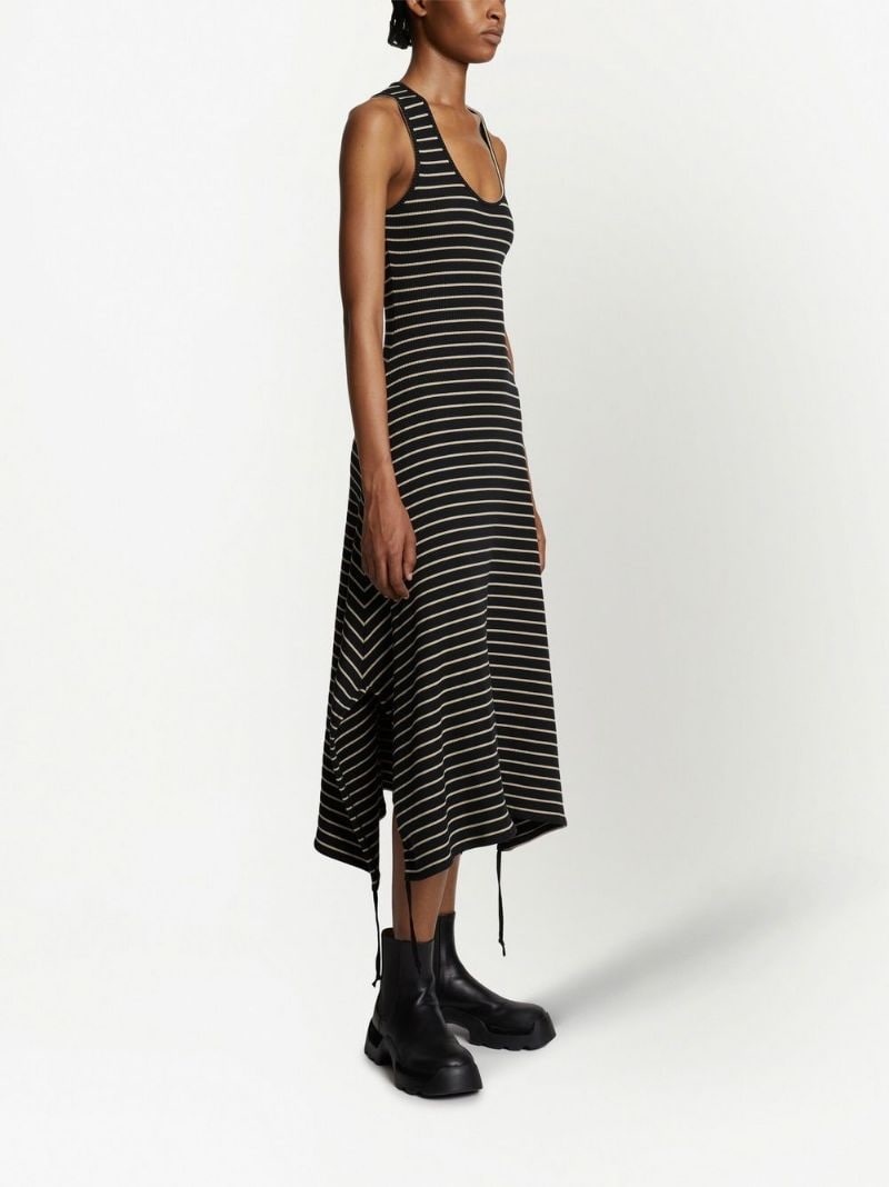 striped ribbed-knit sleeveless dress - 3