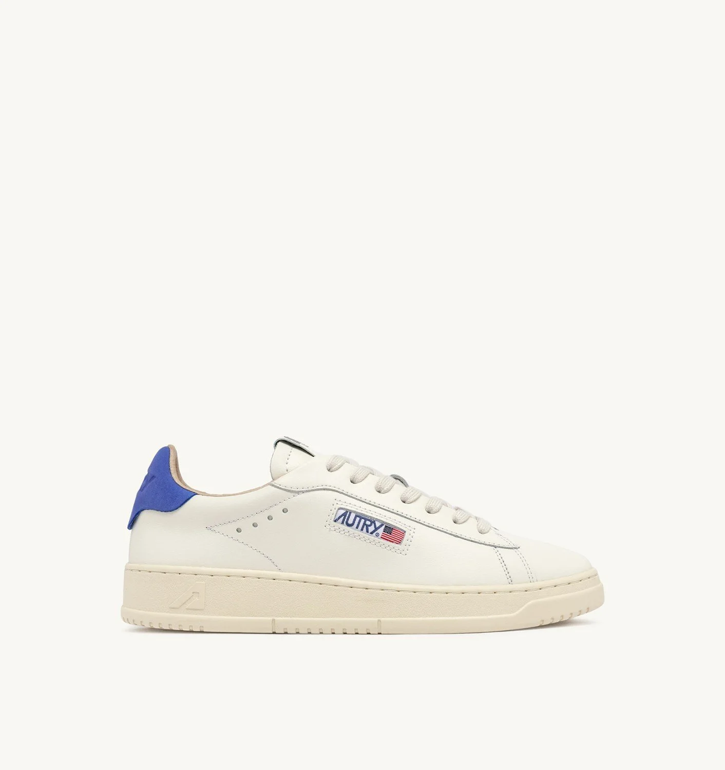 DALLAS LOW SNEAKERS IN MARSHMALLOW AND BLUE LEATHER - 1