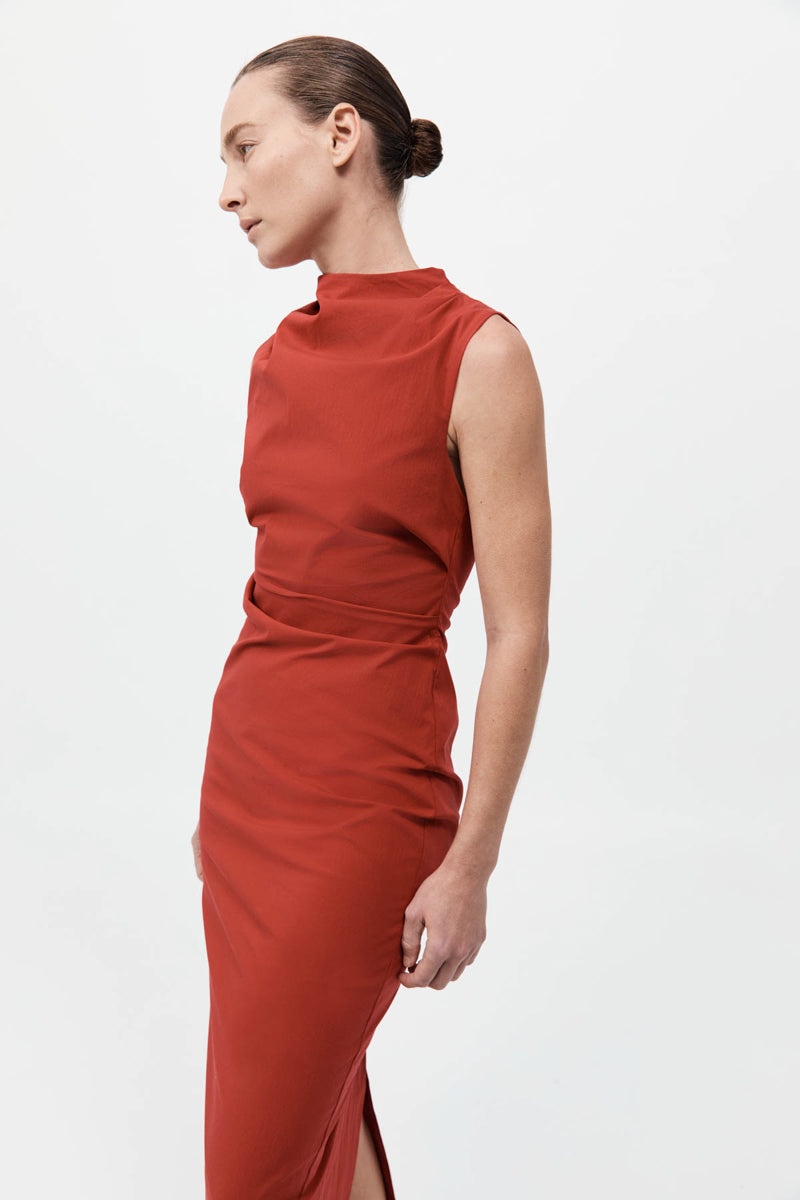Soft Sculptural Dress - Rosso - 3