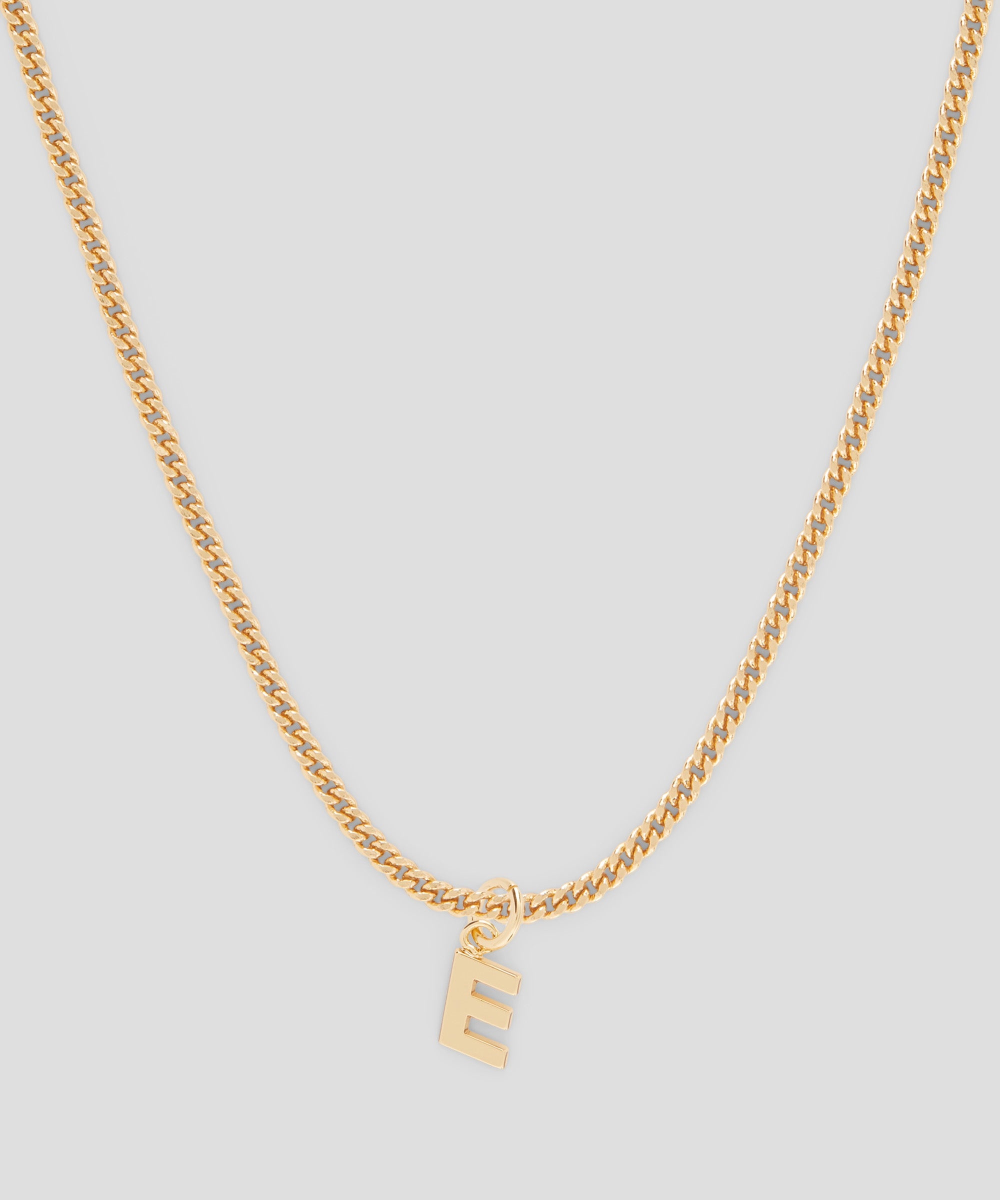 Brass letter E charm - 2