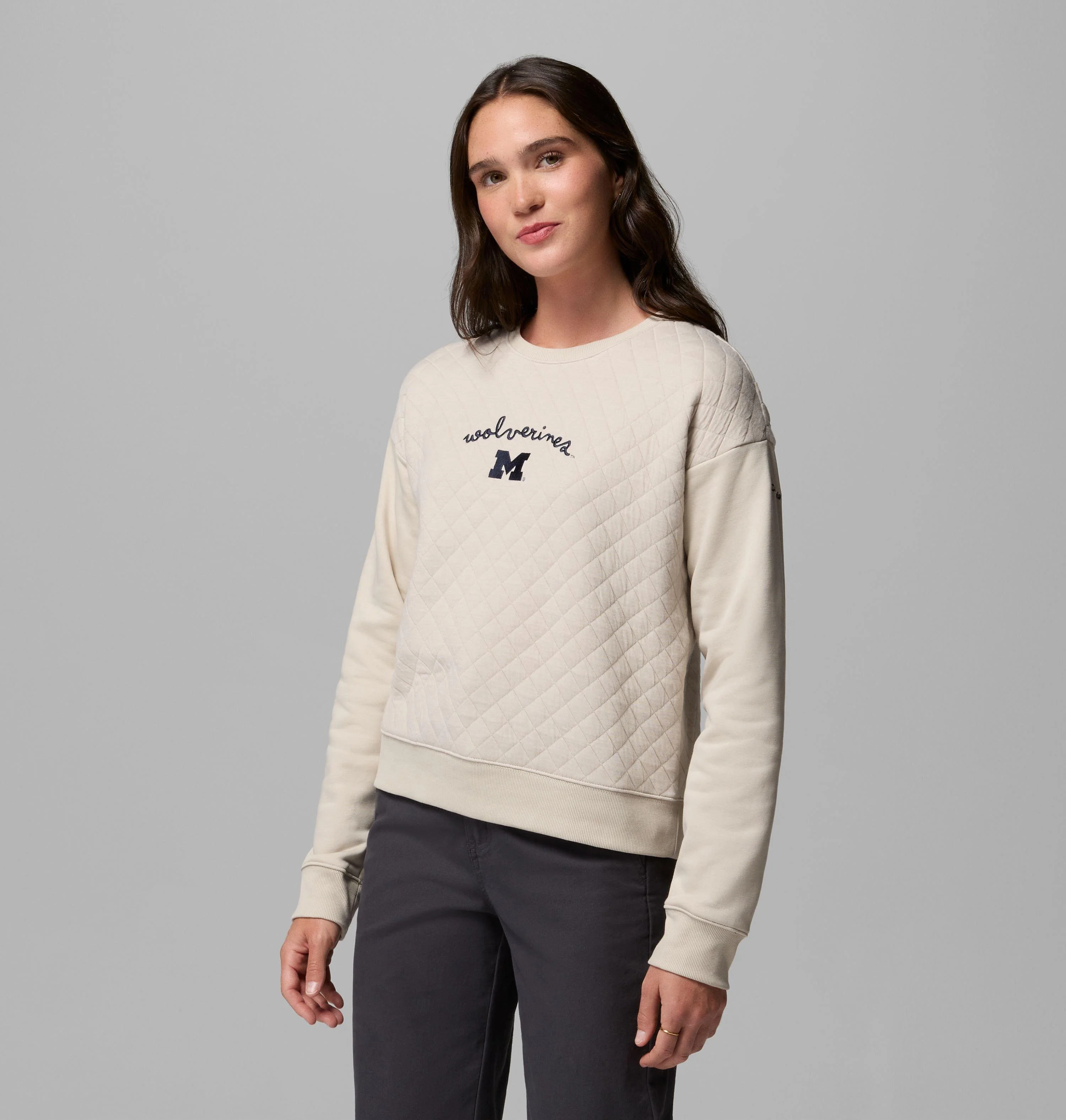 Women's Collegiate Hart Mountain Quilted Crew - Michigan - 1
