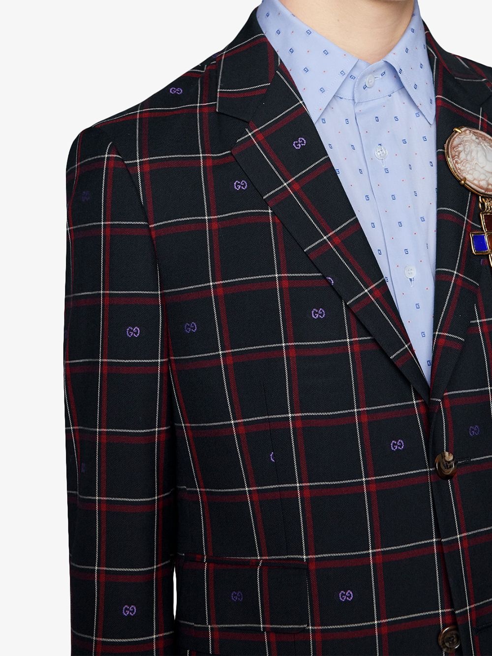 Cambridge GG checked blazer - 5