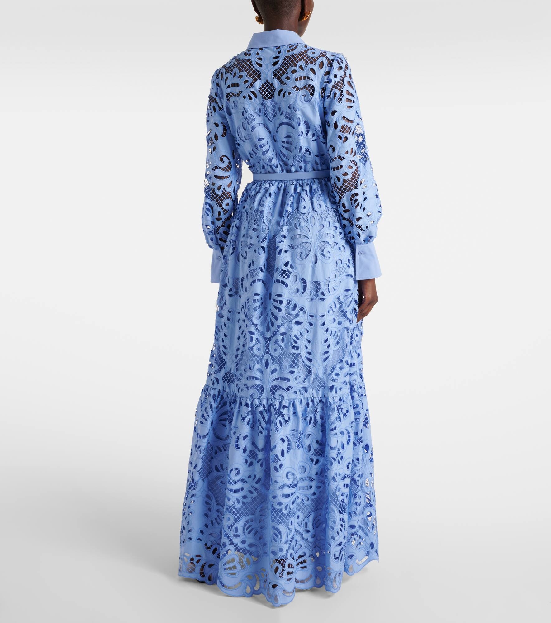 Belted cotton lace maxi dress - 3