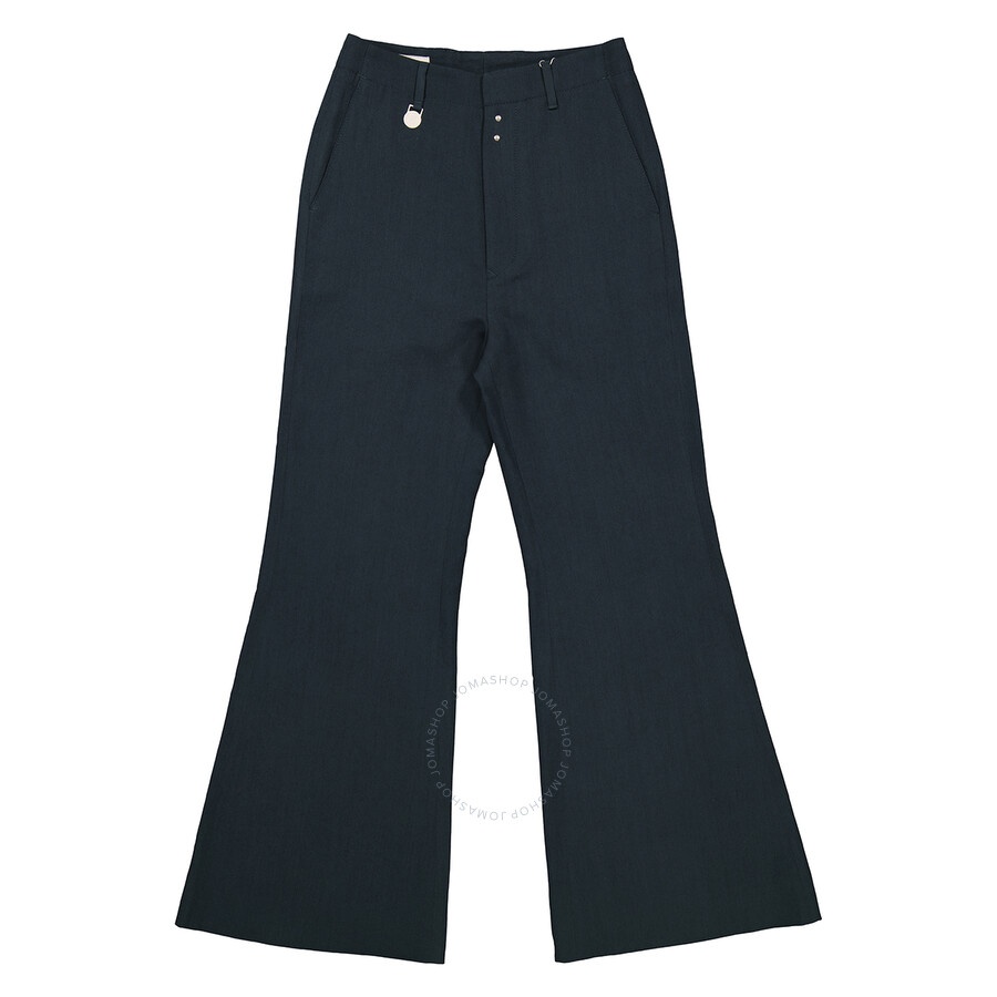 MM6 Ladies Petrol Green High-Waisted Flared Trousers - 5