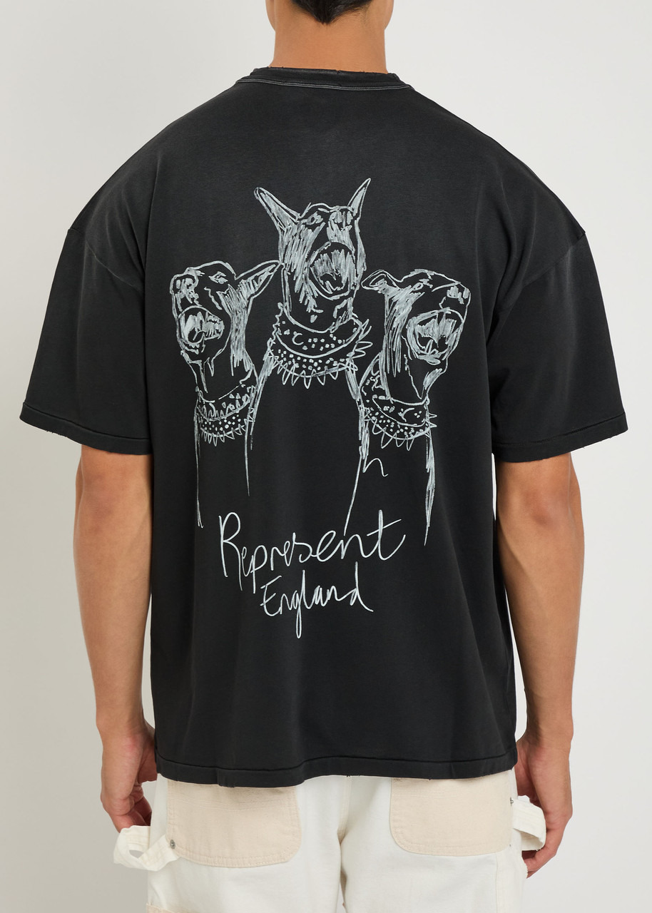 Represent Hand Drawn Thoroughbred Dogs Cotton T-shirt - 3