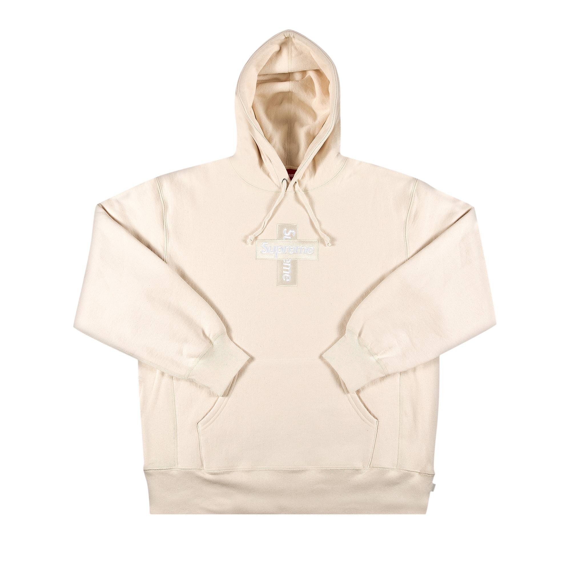 Supreme Cross Box Logo Hooded Sweatshirt 'Natural' - 1