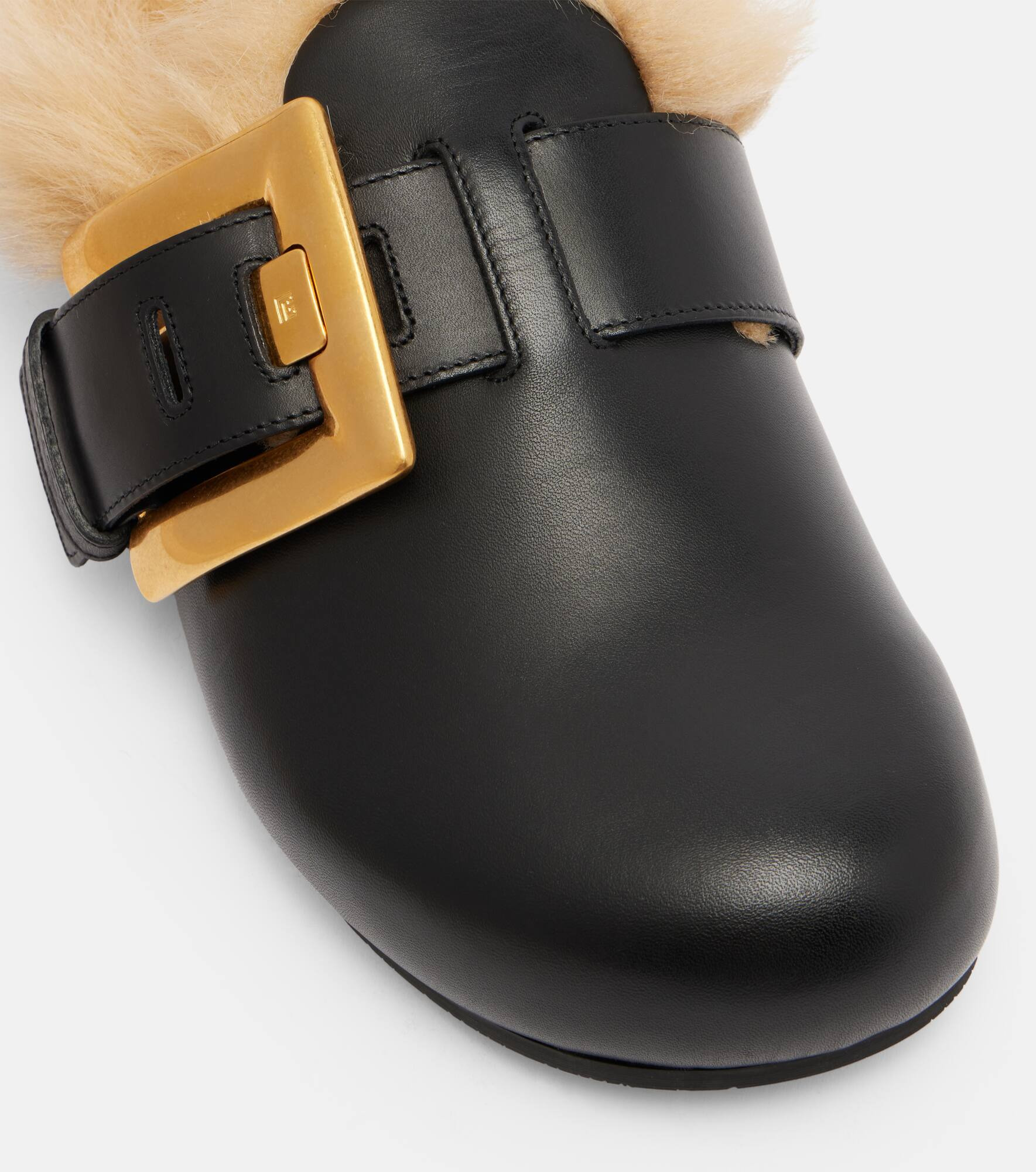 Anthem leather and faux fur clogs - 5