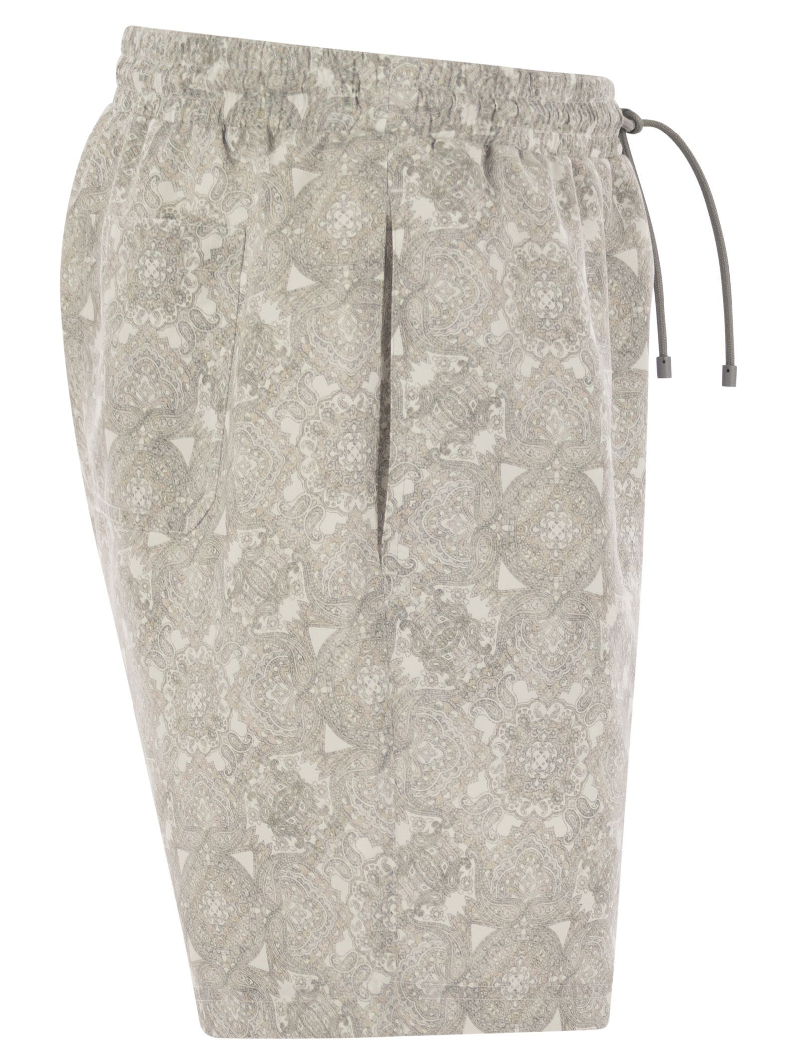 Brunello Cucinelli Men Beach Swimsuit With Paisley Design - 3