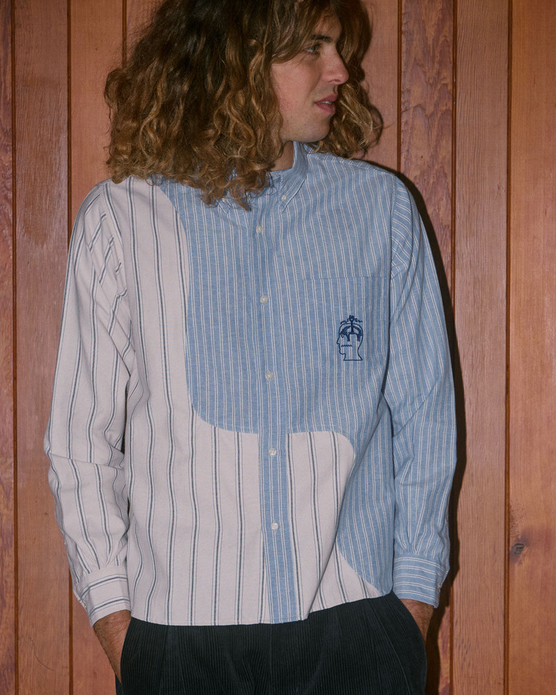 BRAIN DEAD Brooks Brothers California Organic Panel Oxford Button Up - Light Blue outlook