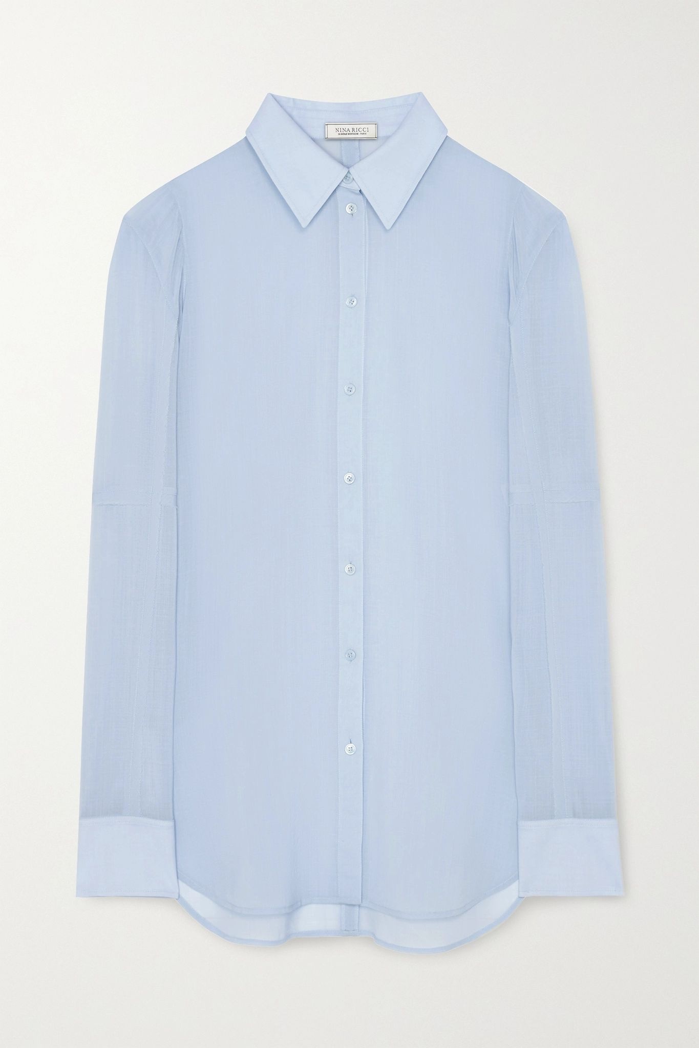 Wool-blend voile shirt - 1