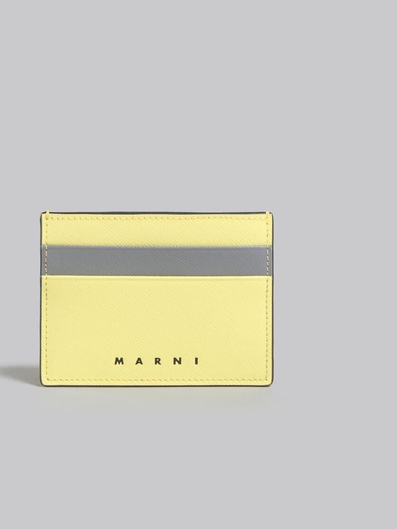 Marni DARK GREY AND CREAM SAFFIANO LEATHER CARD CASE outlook