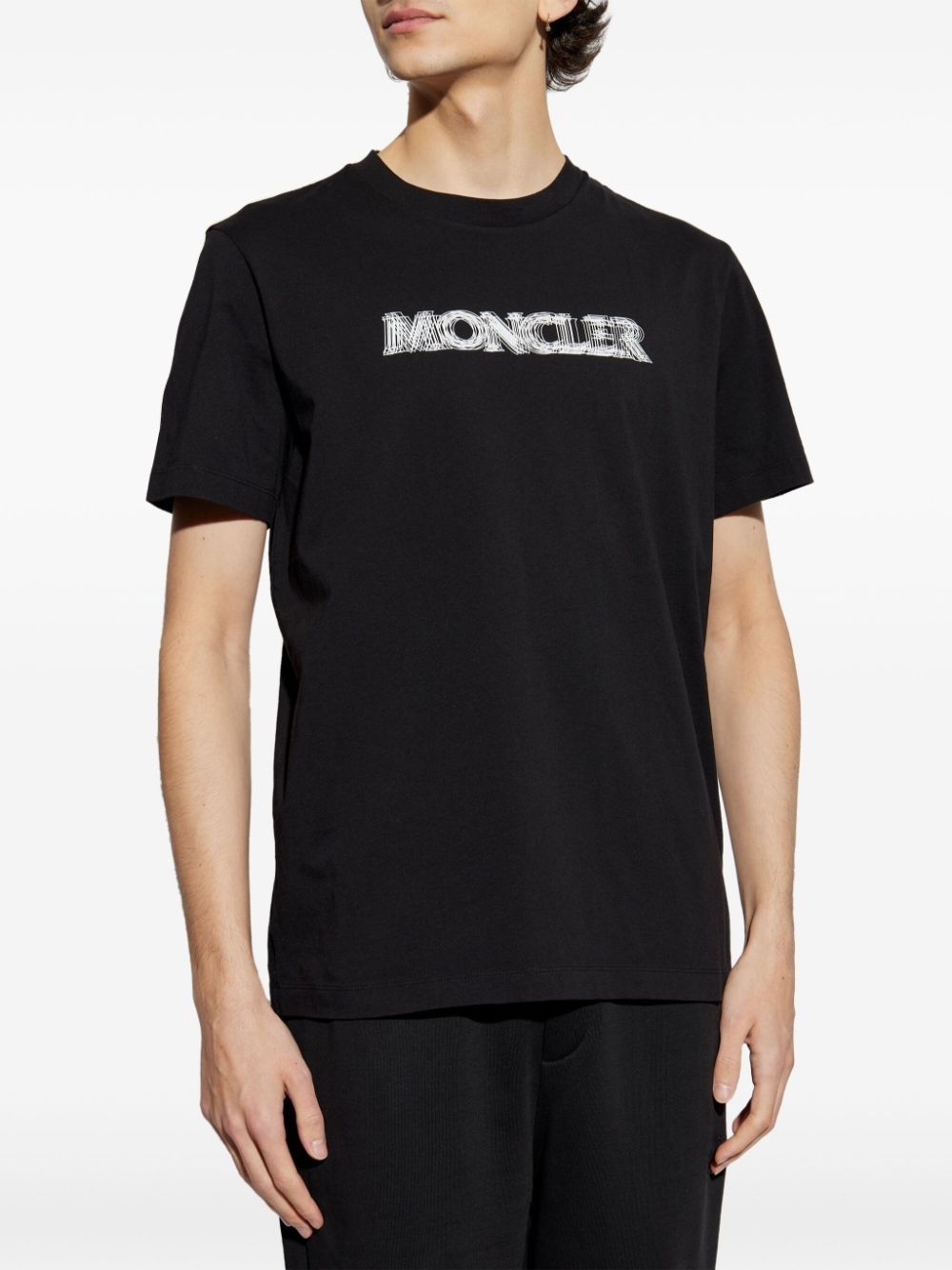 blurred-logo cotton T-shirt - 3