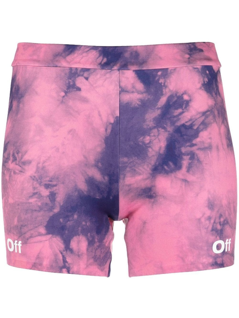 logo-print tie-dye shorts 1