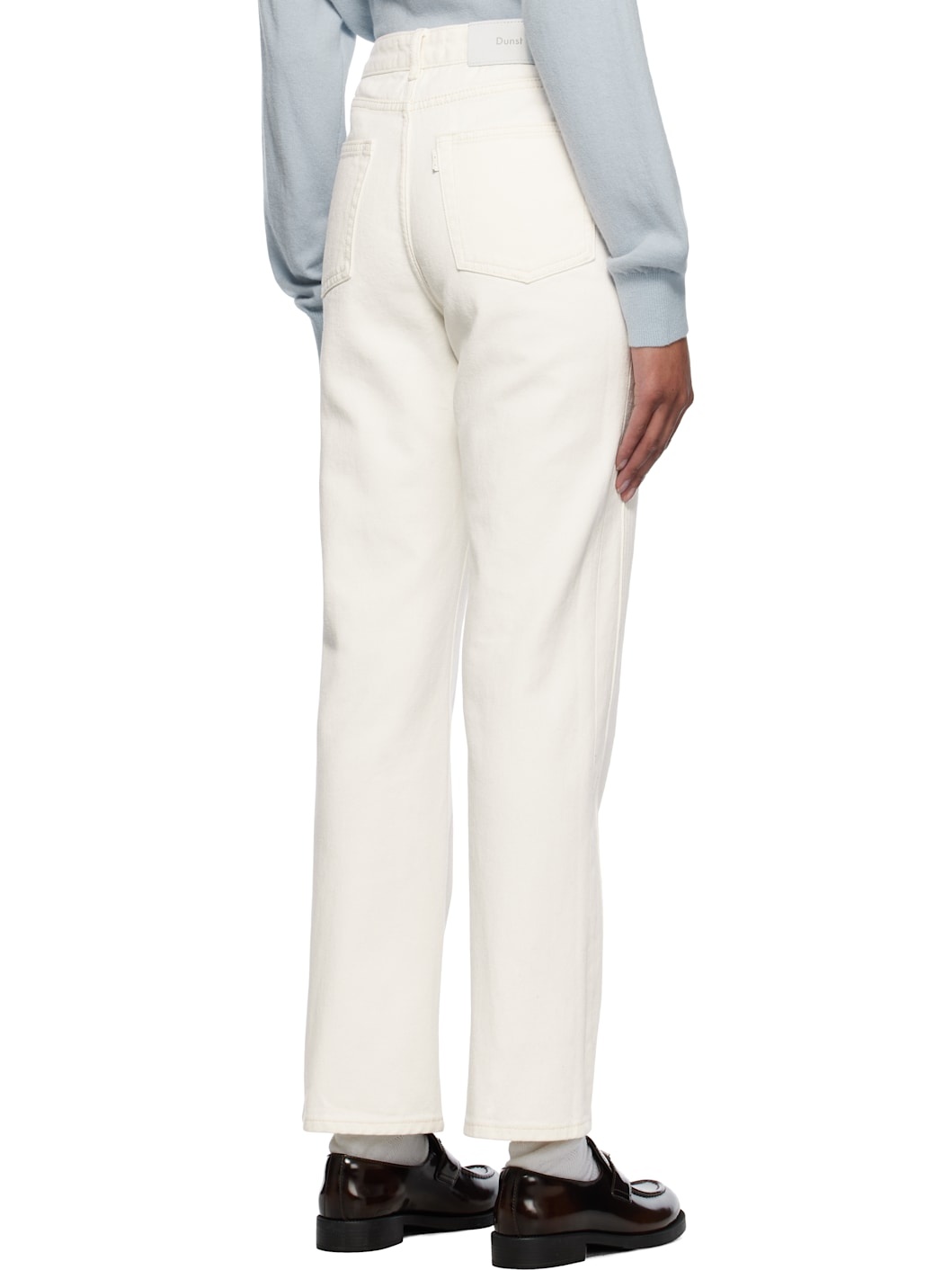 Beige Linear Straight Jeans - 3