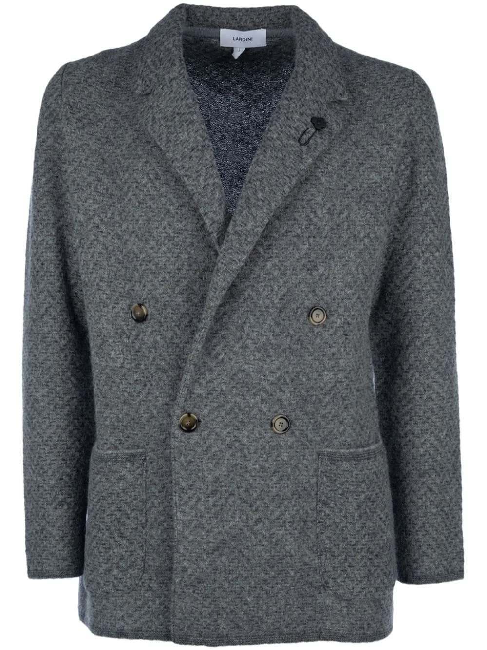mélange-effect knitted blazer - 1