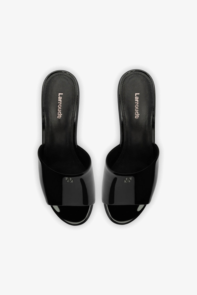 Miso Platform Mule In Black Patent Leather 3