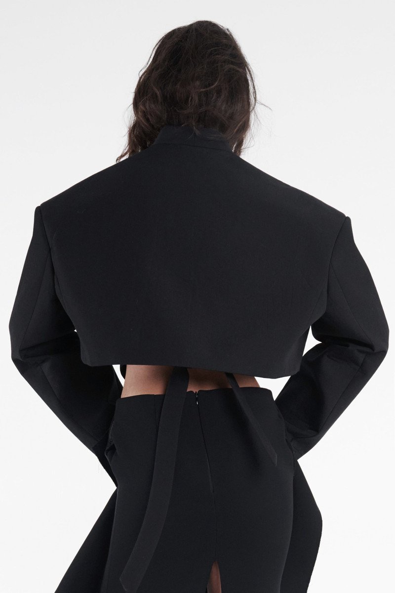 CROPPED TUXEDO JACKET BLACK 2