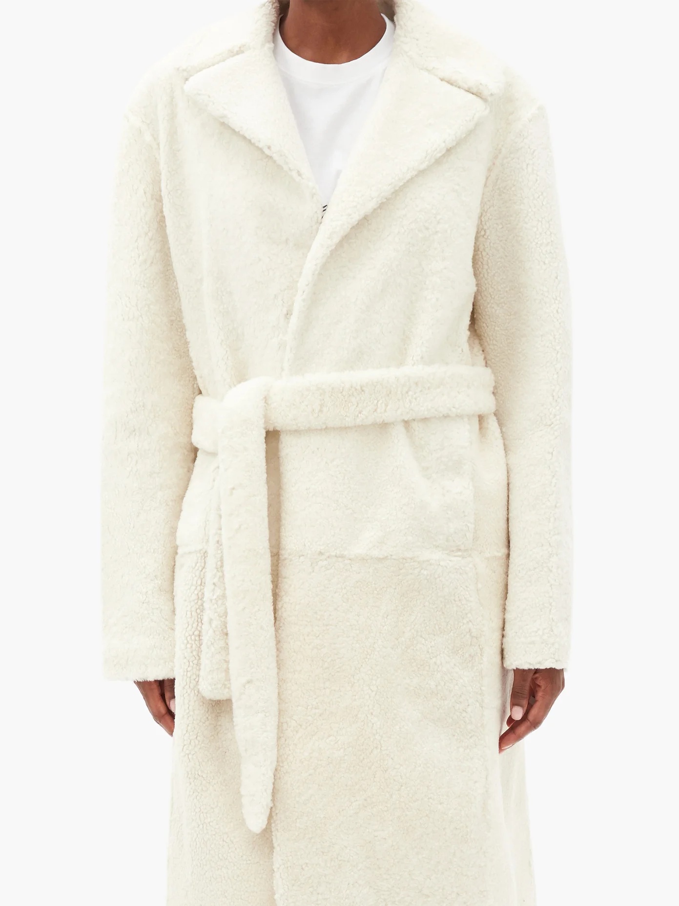 Longline shearling coat - 6