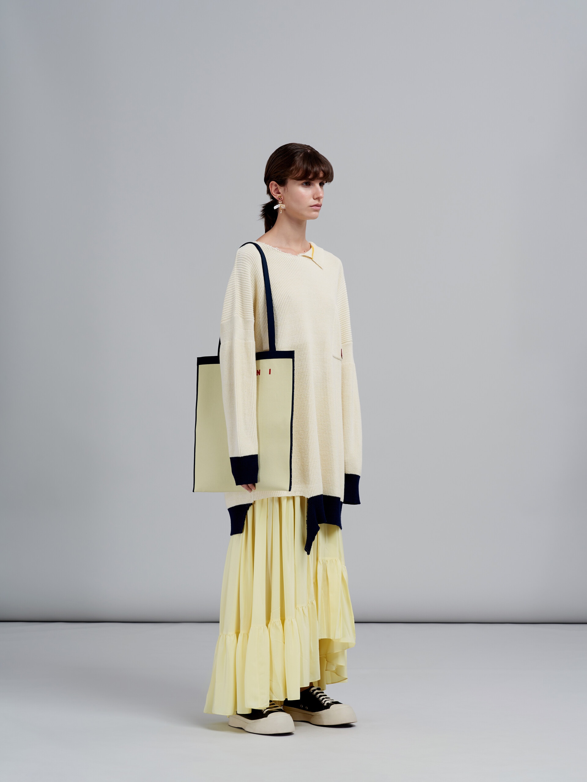 BROKEN RIBBED ORGANIC COTTON AND WOOL KNIT DRESS - 6