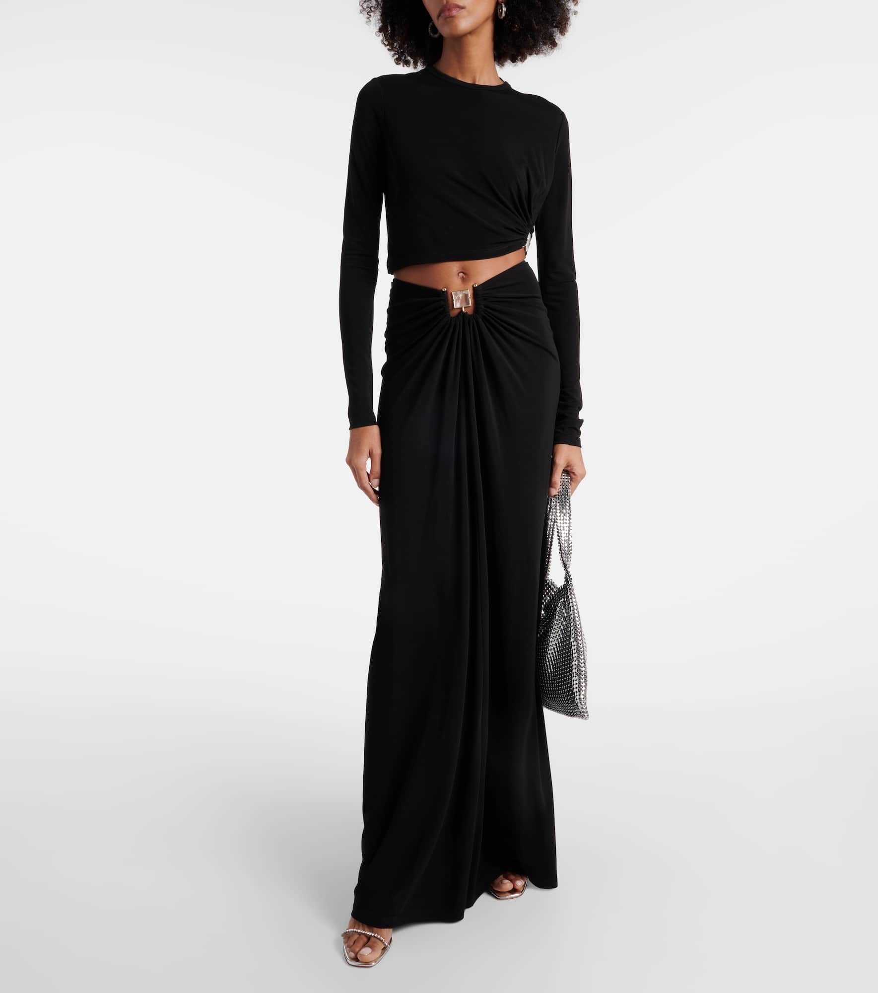 Embellished cutout jersey maxi dress - 2