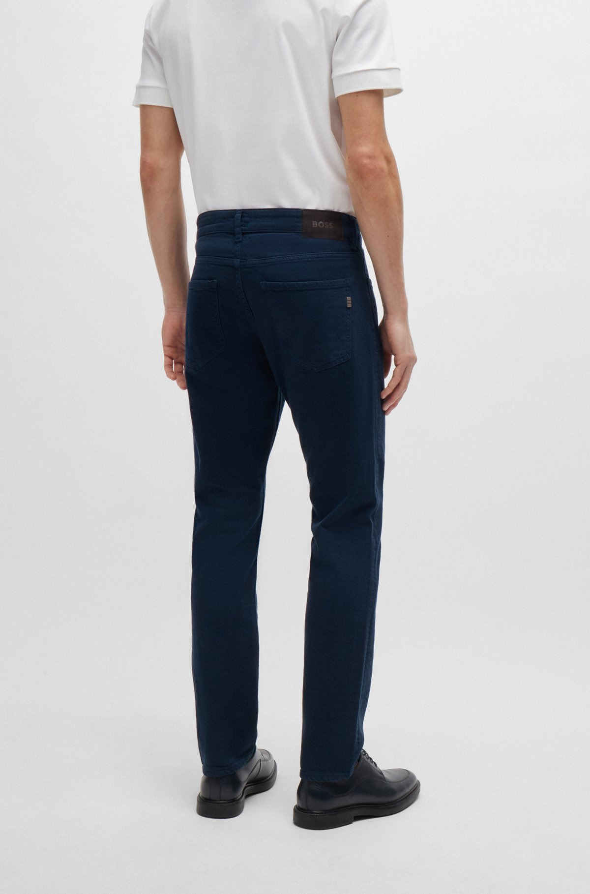 SLIM-FIT JEANS IN BLACK MECHANICAL-STRETCH DENIM - 4
