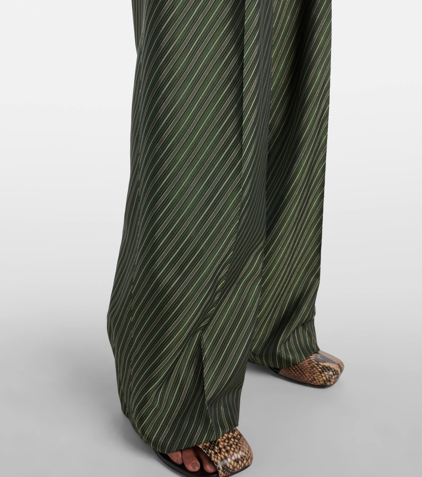 Striped high-rise wide-leg pants - 5
