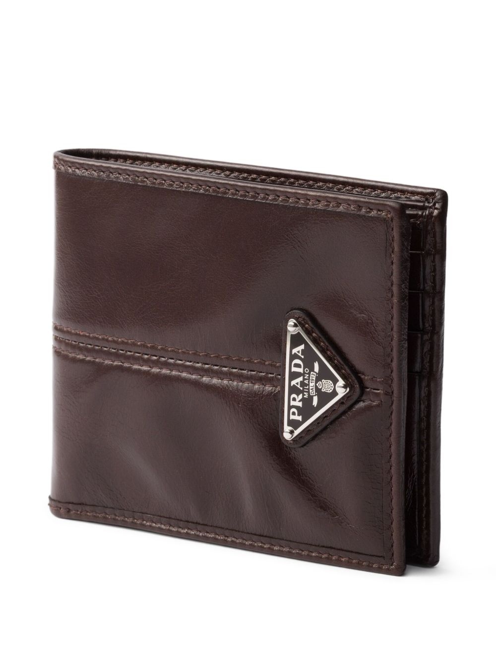 logo-plaque leather wallet - 4