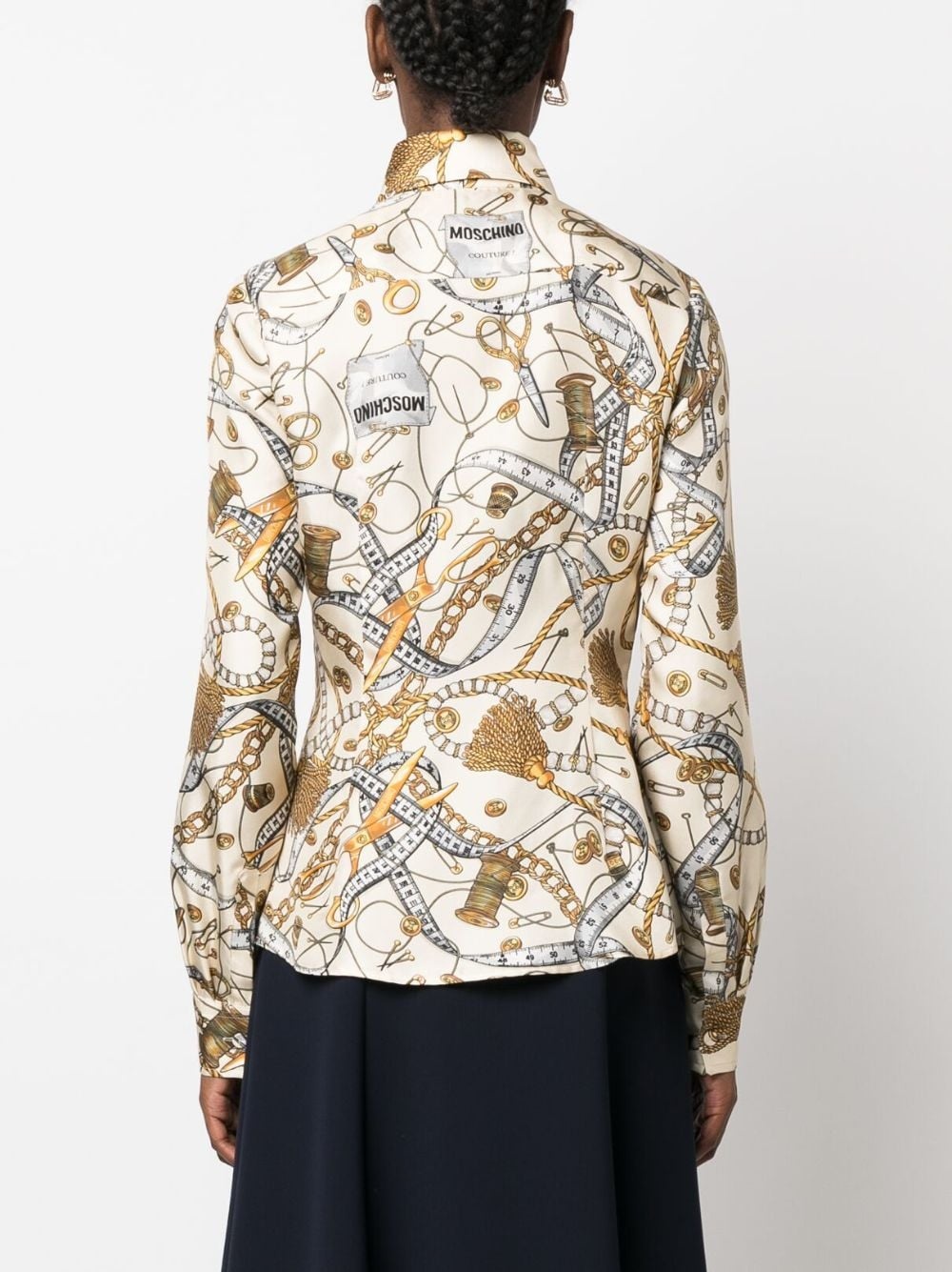 bridle-print silk shirt - 4