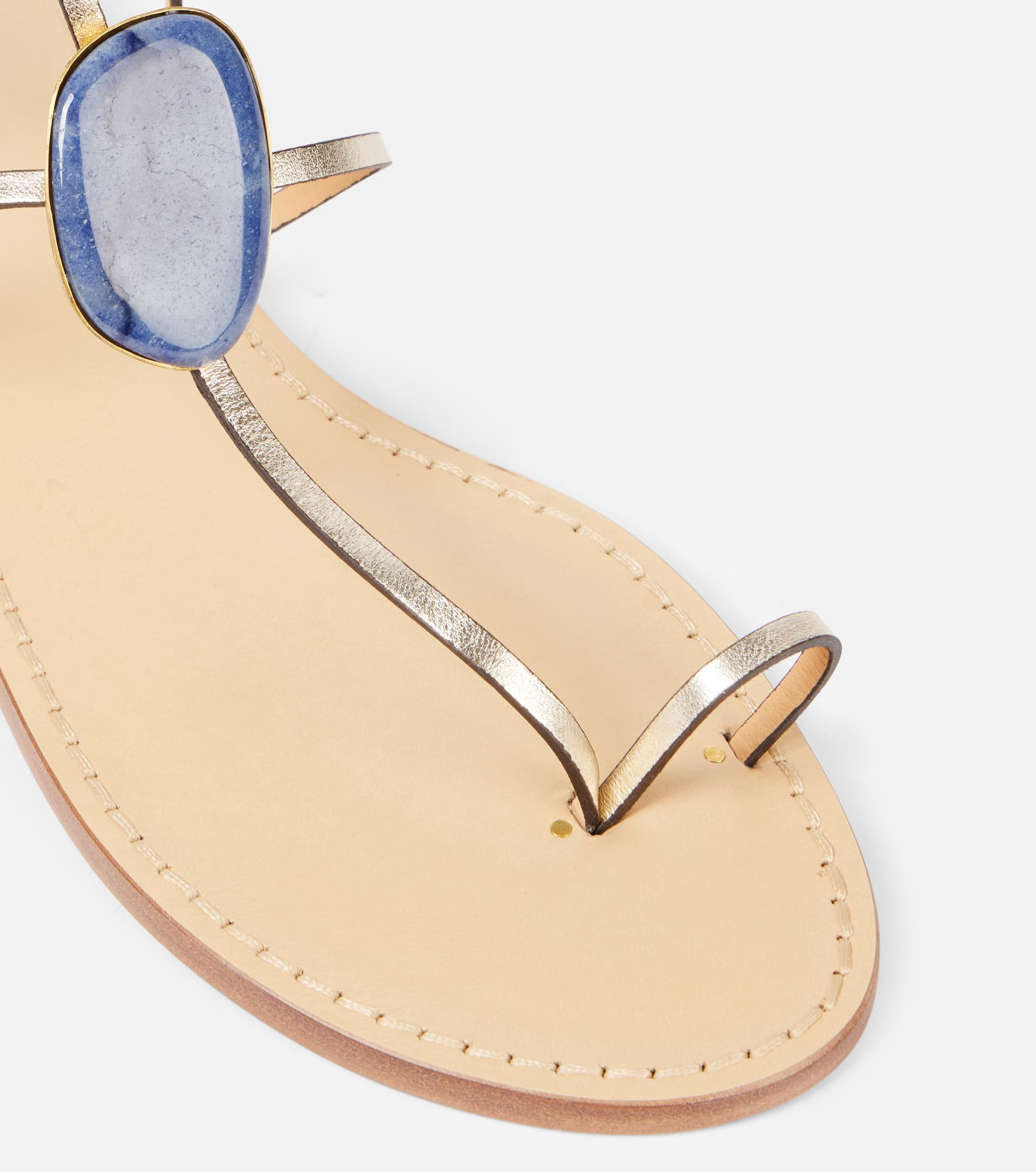 Cairo embellished metallic leather sandals - 5