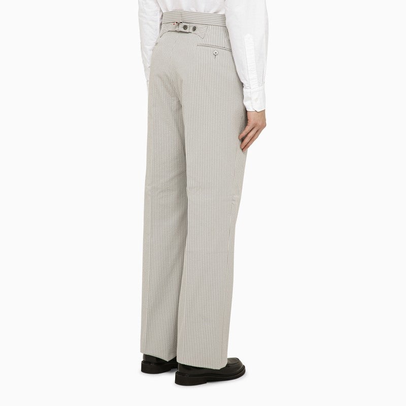 LIGHT GREY PINSTRIPE TROUSERS - 4