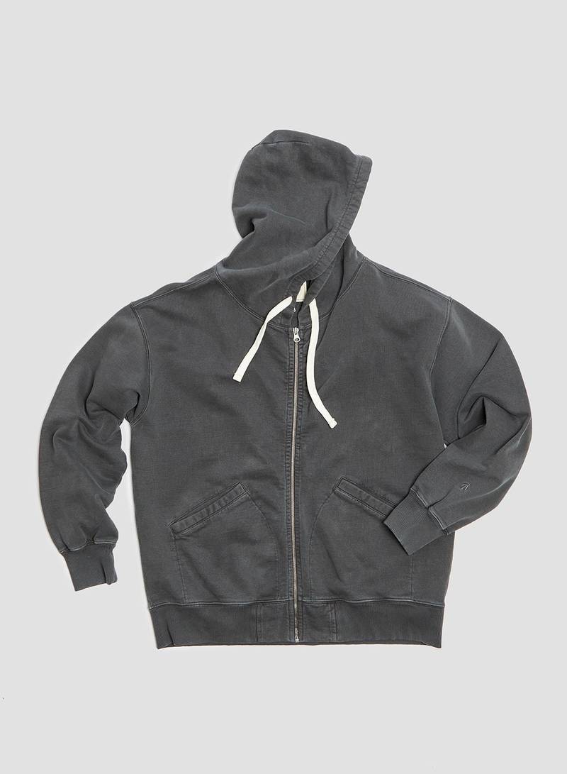 Embroidered Arrow Zip Hoodie in Black 1