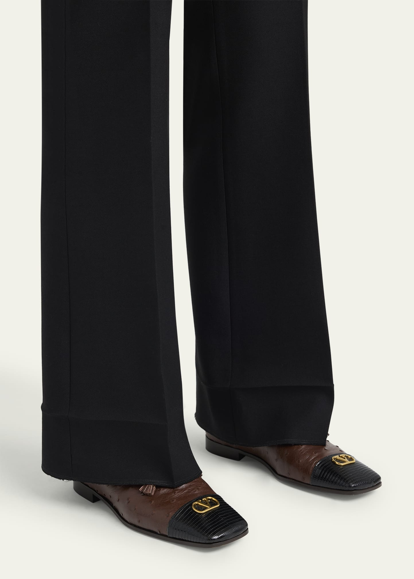 Men's Babouchoes Ostrich and Lizard Cap-Toe Loafers - 2