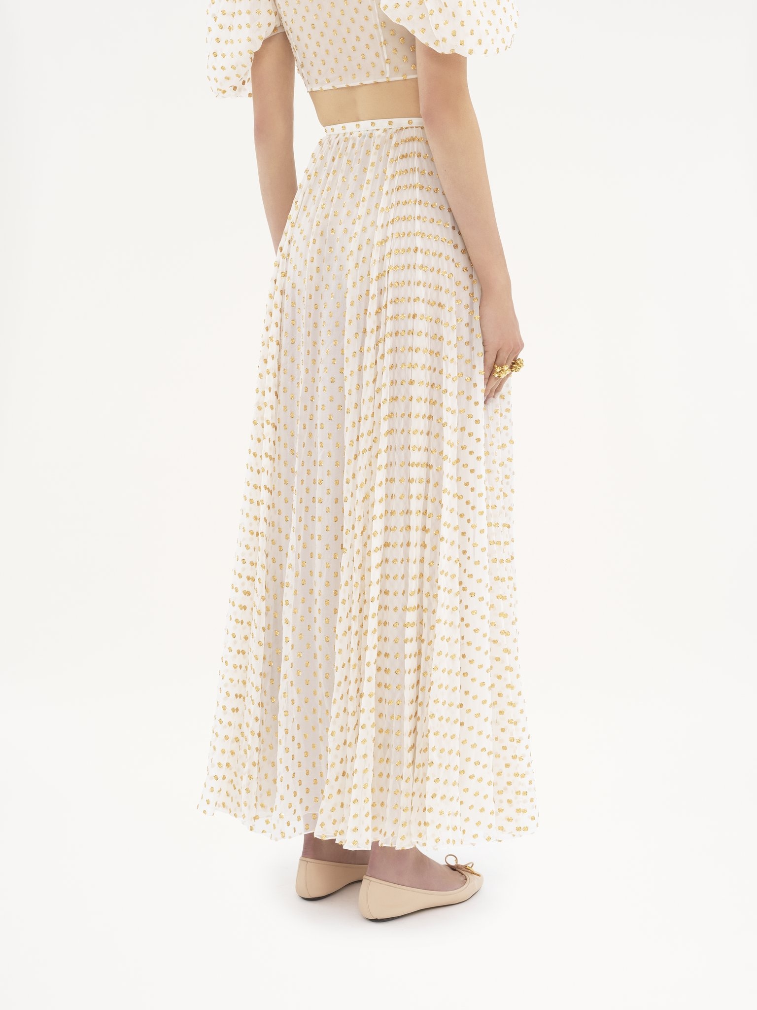 GATHERED MAXI SKIRT IN SILK JACQUARD & LUREX - 5