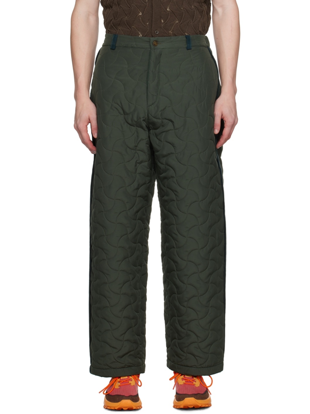 Khaki Quilted Trousers - 1