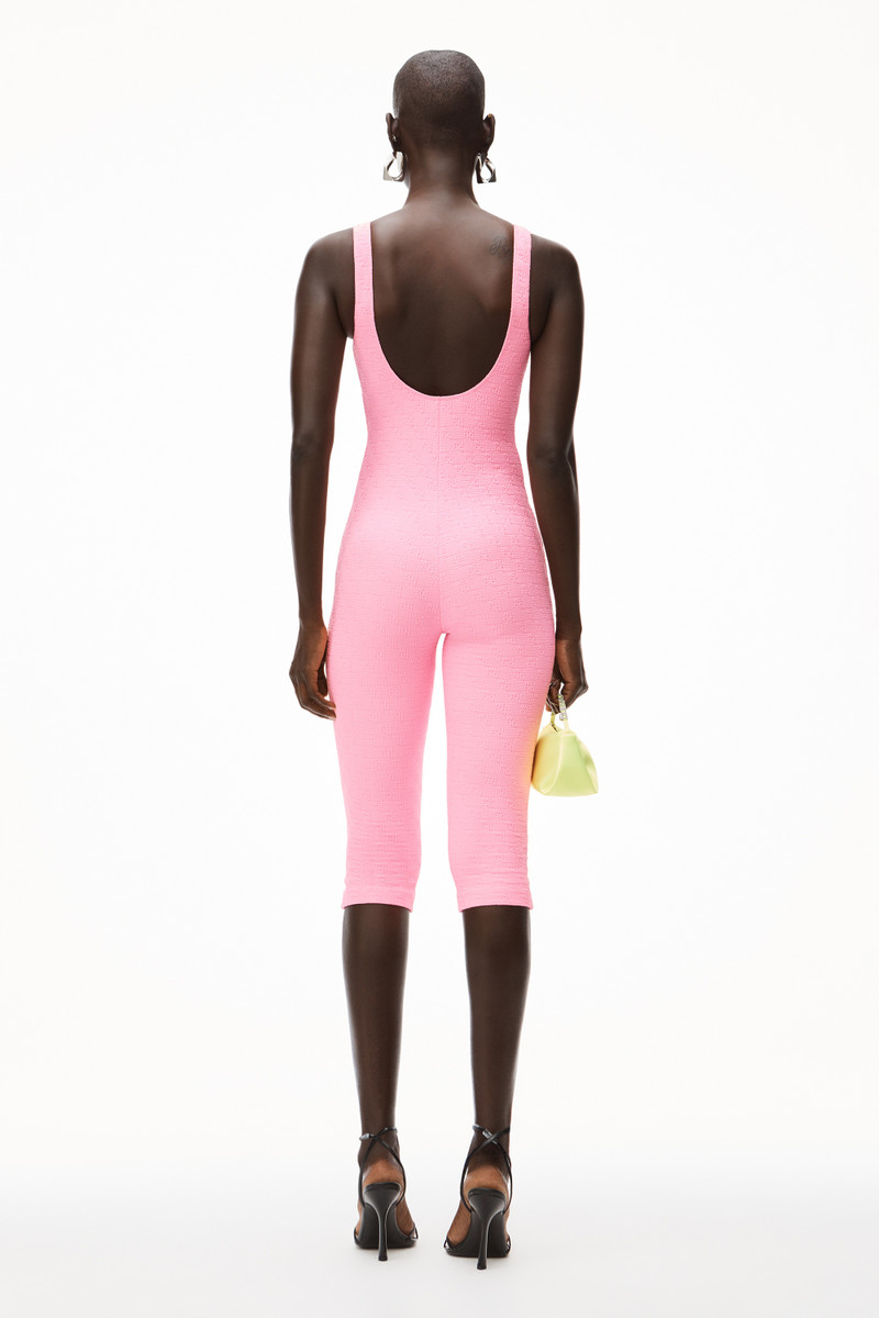 CATSUIT IN TEXTURED LOGO JERSEY 5