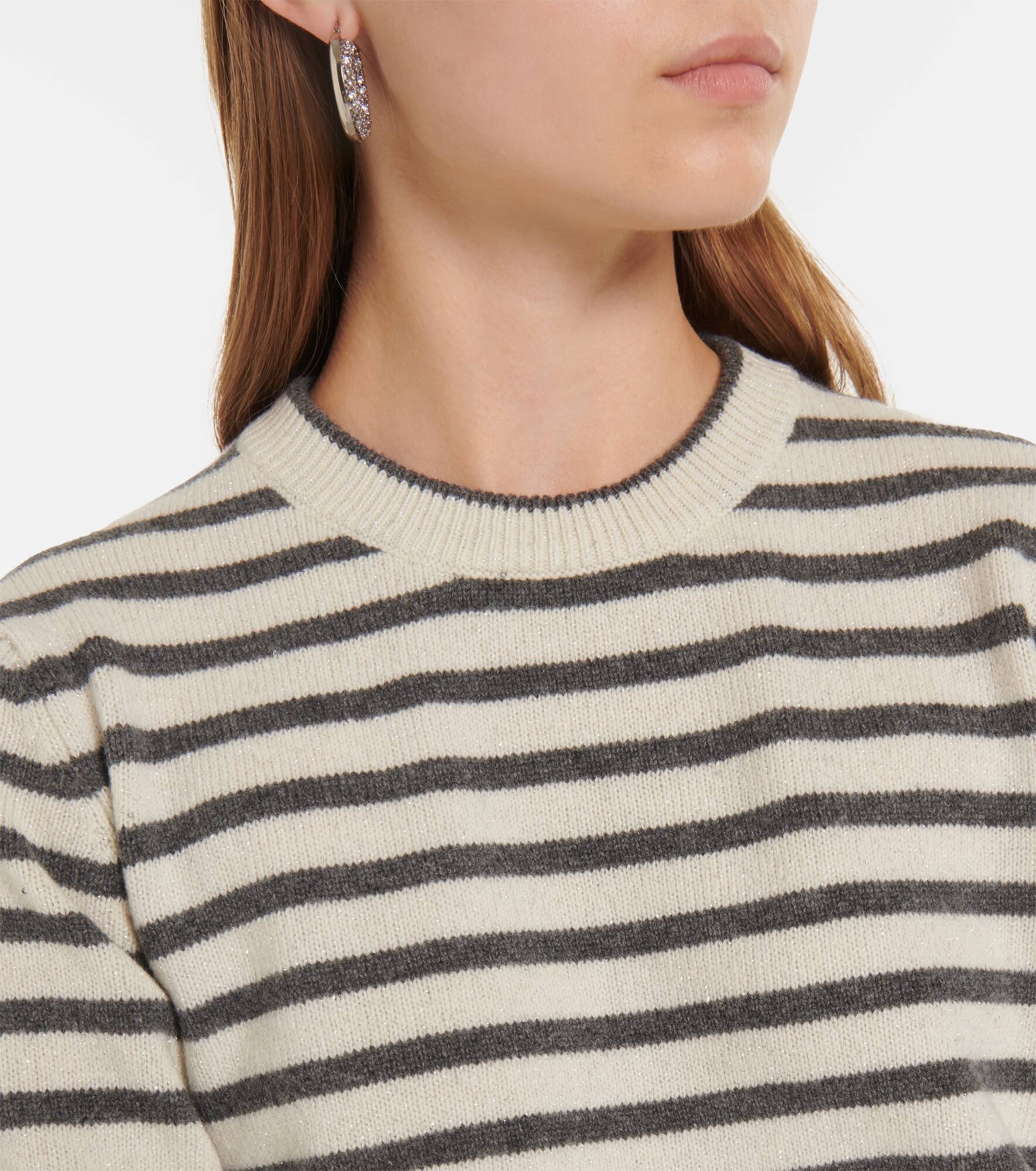 Striped cashmere-blend sweater - 4