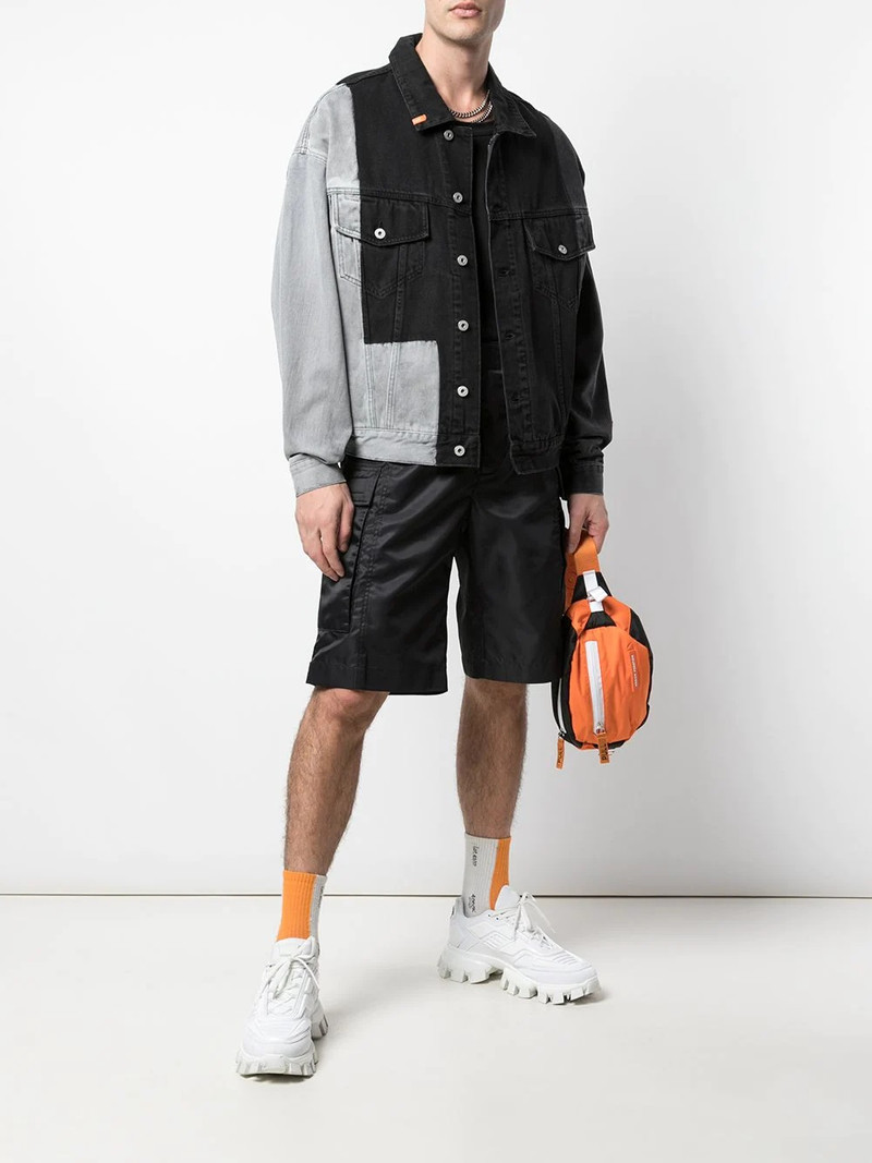 Heron Preston contrast panelled denim jacket outlook