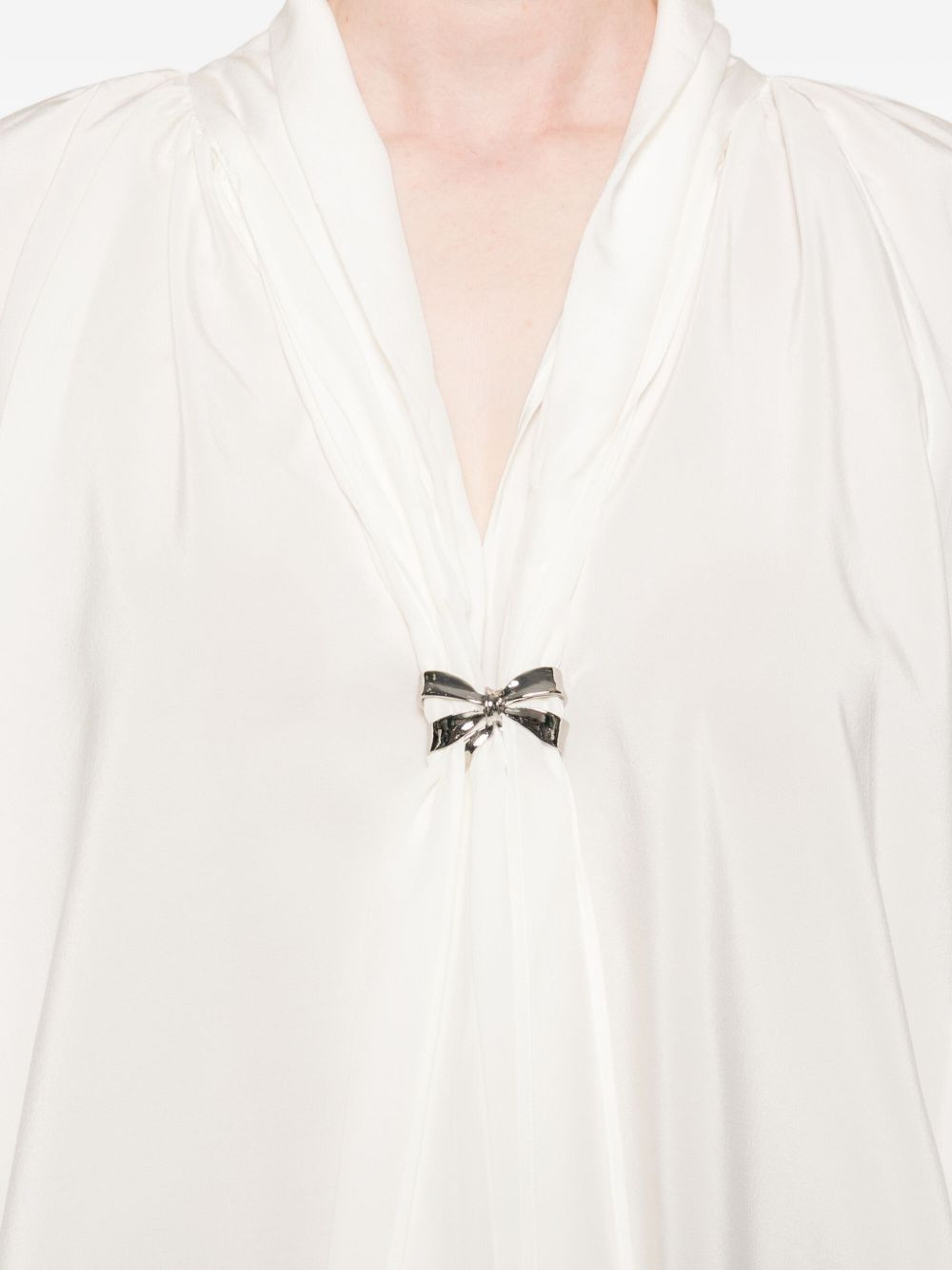 bow-detail silk top - 5