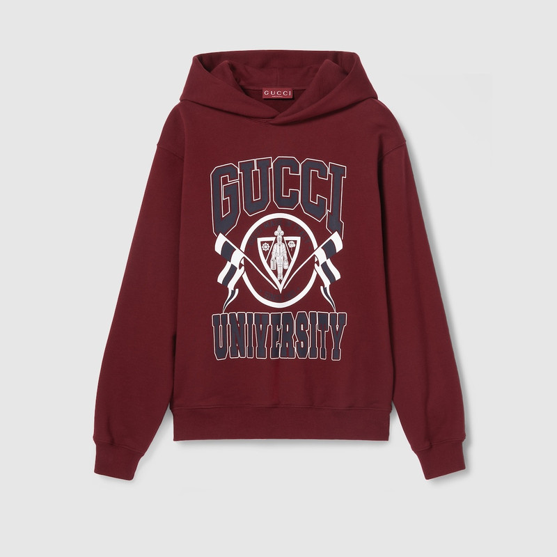 Cotton jersey printed hooded sweatshirt 1